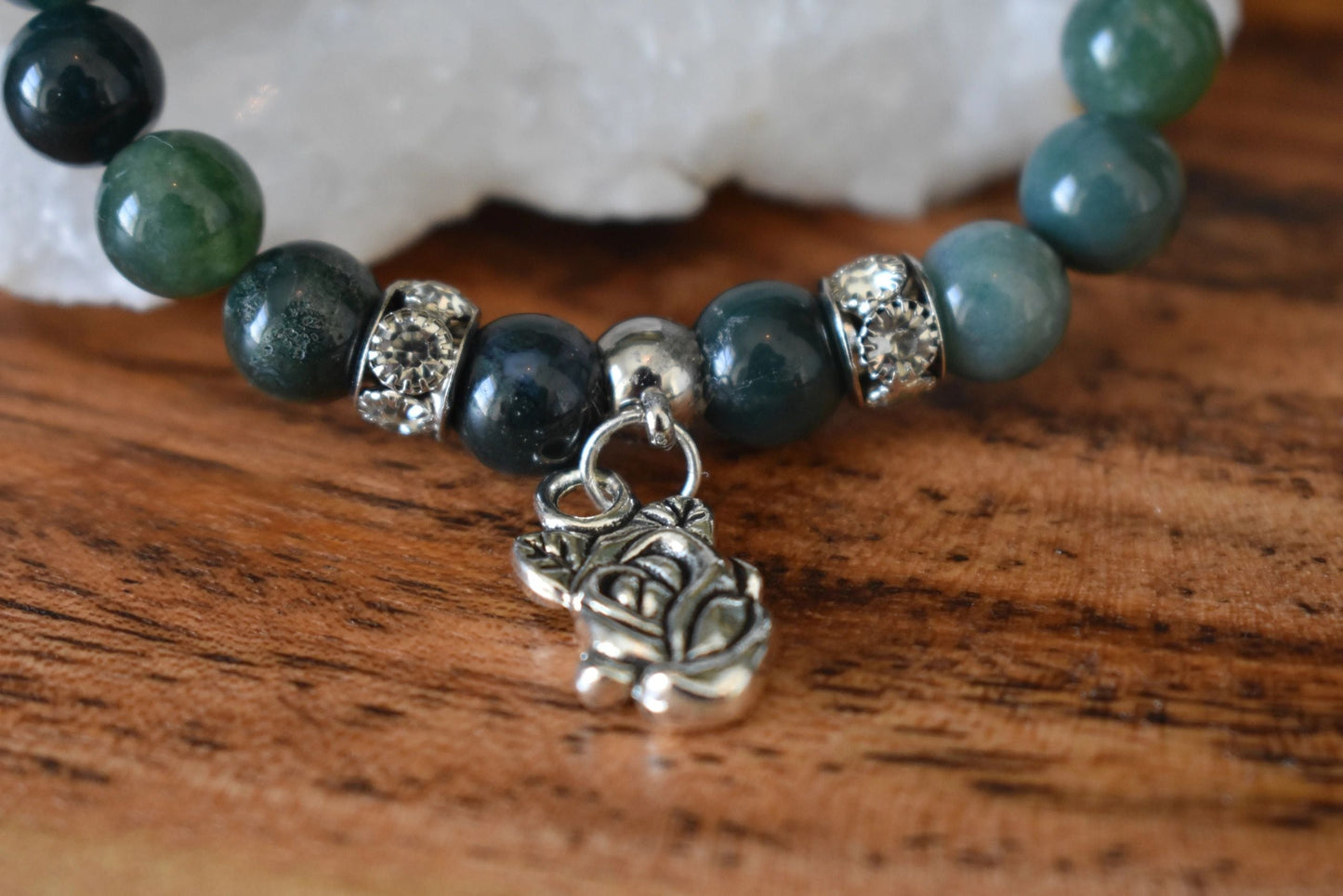 8mm Green Jasper & Aventurine Crystal Bracelet – Grounded Growth • Heart Healing • Steady Abundance