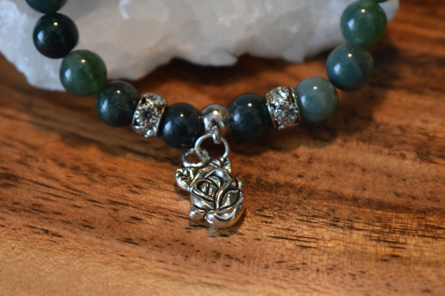 8mm Green Jasper & Aventurine Crystal Bracelet – Grounded Growth • Heart Healing • Steady Abundance