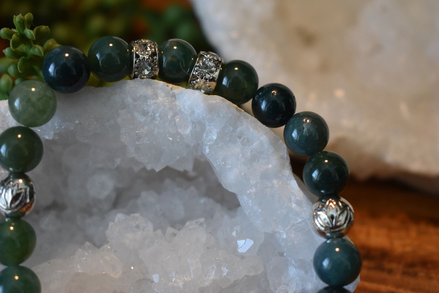 8mm Green Jasper & Aventurine Crystal Bracelet – Grounded Growth • Heart Healing • Steady Abundance