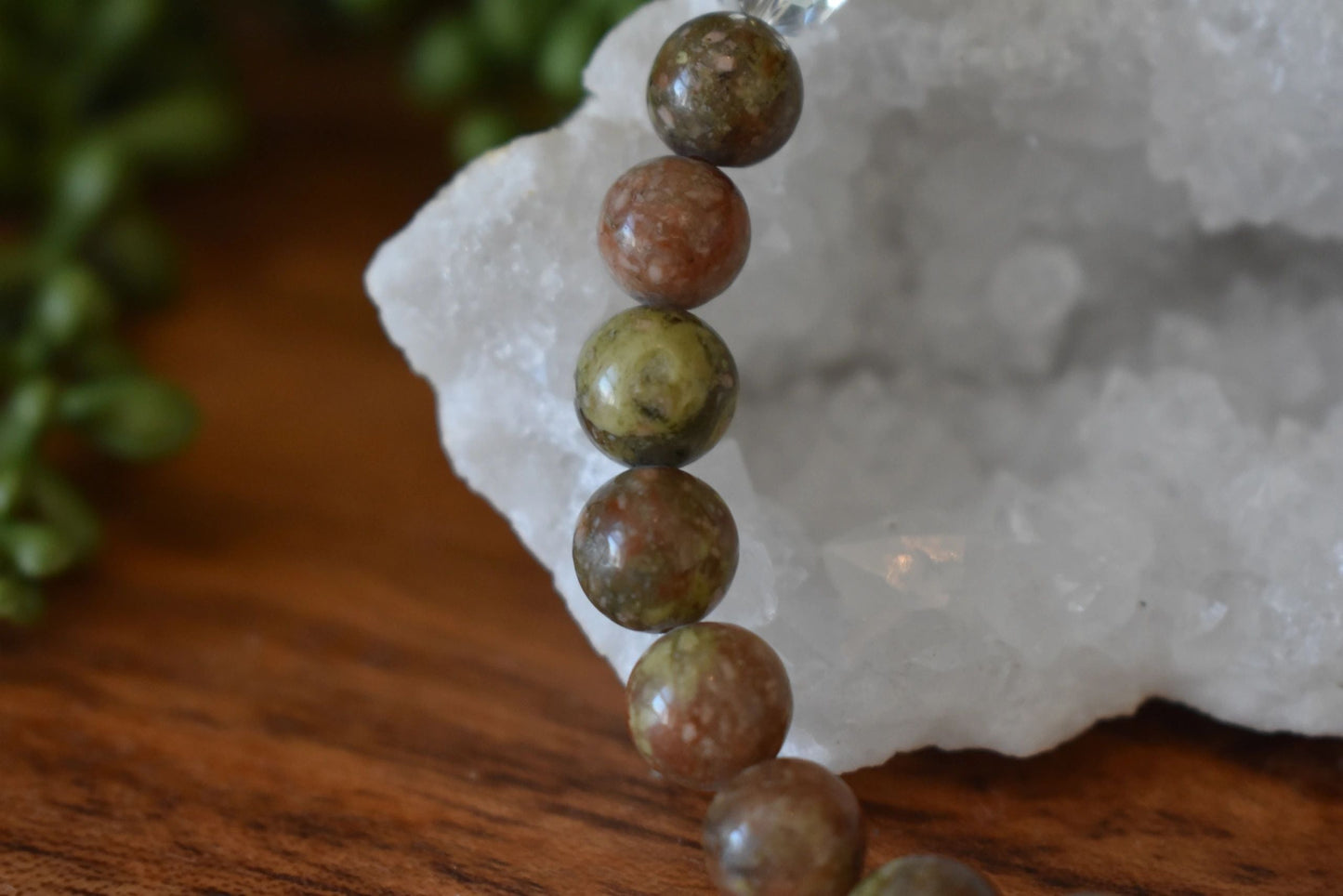 8mm Gold Unakite Crystal Bracelet – Grounded Growth • Emotional Balance • Earth Wisdom