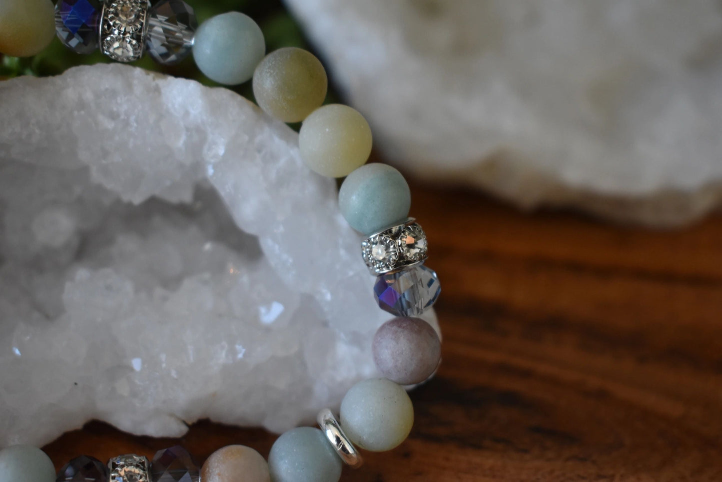 8mm Matte Amazonite Crystal Bracelet – Calm • Clarity • Communication