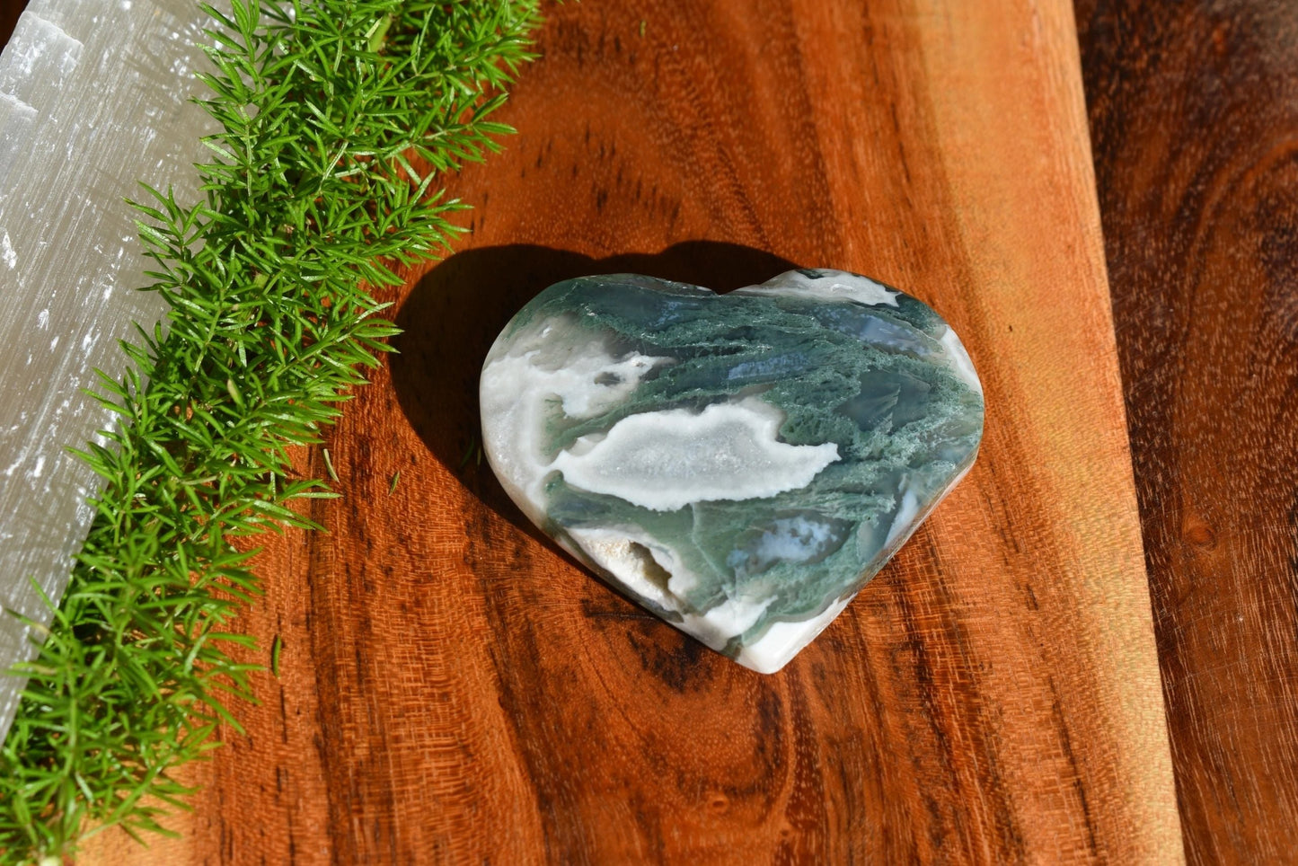 🌿 Moss Agate Heart – Grounding, Renewal &amp; Earth Magic | 3.37 oz