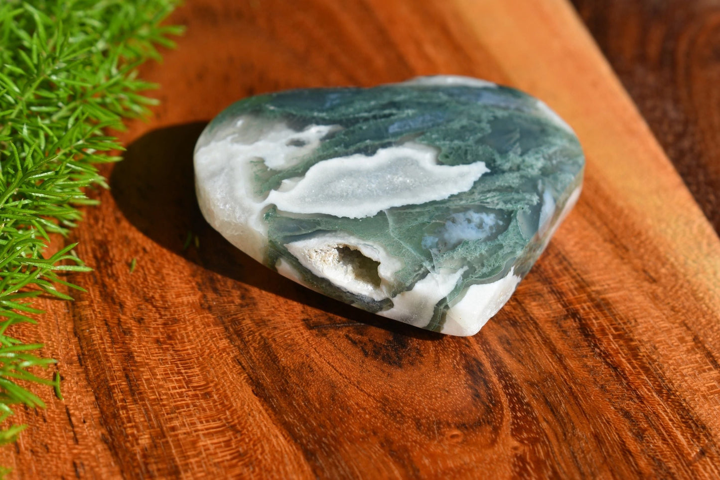 🌿 Moss Agate Heart – Grounding, Renewal &amp; Earth Magic | 3.37 oz