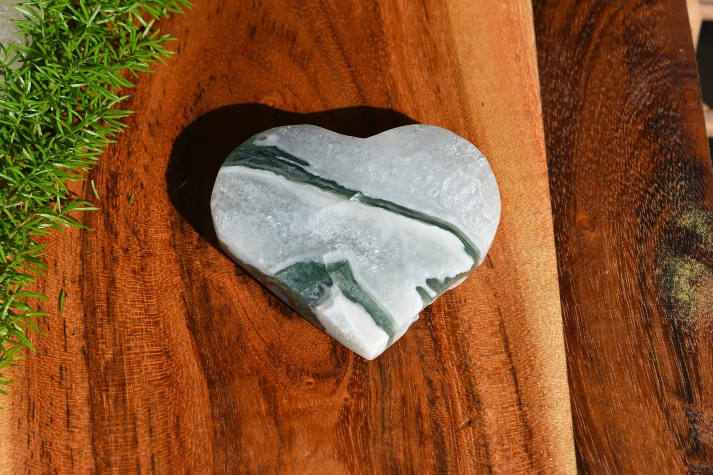 🌿 Moss Agate Heart – Grounding, Renewal &amp; Earth Magic | 3.37 oz