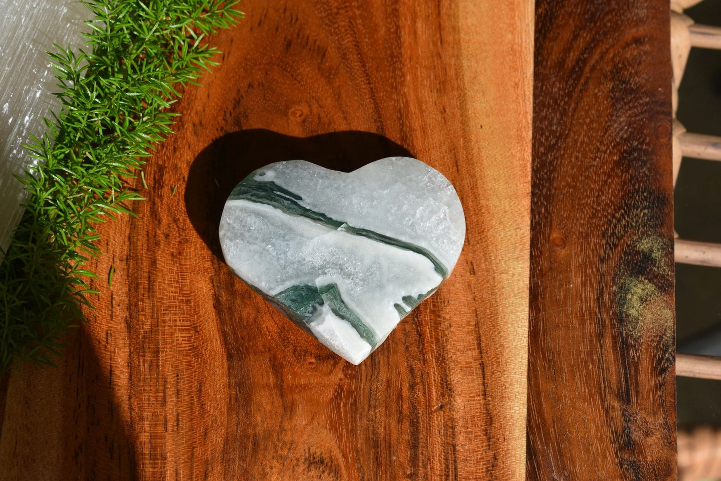 🌿 Moss Agate Heart – Grounding, Renewal &amp; Earth Magic | 3.37 oz