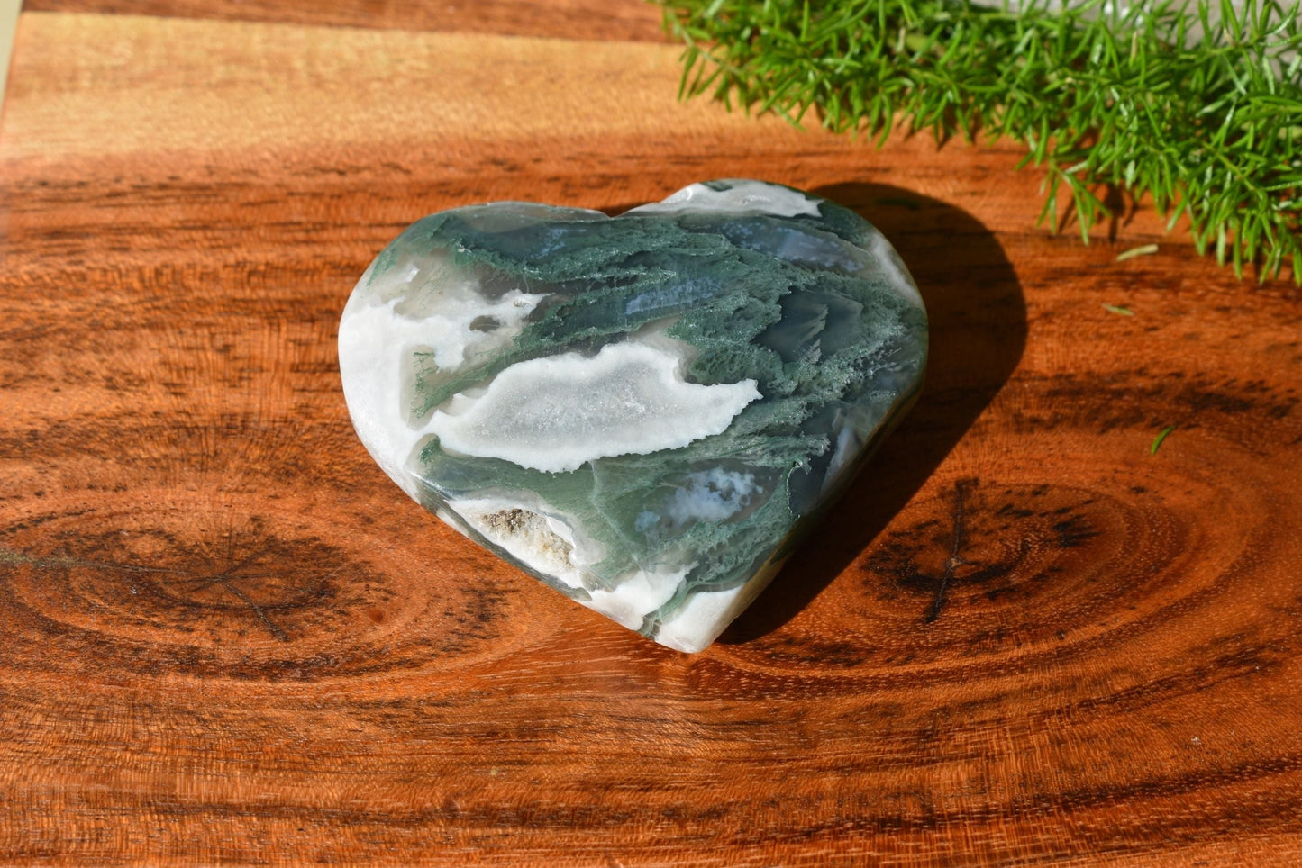 🌿 Moss Agate Heart – Grounding, Renewal &amp; Earth Magic | 3.37 oz