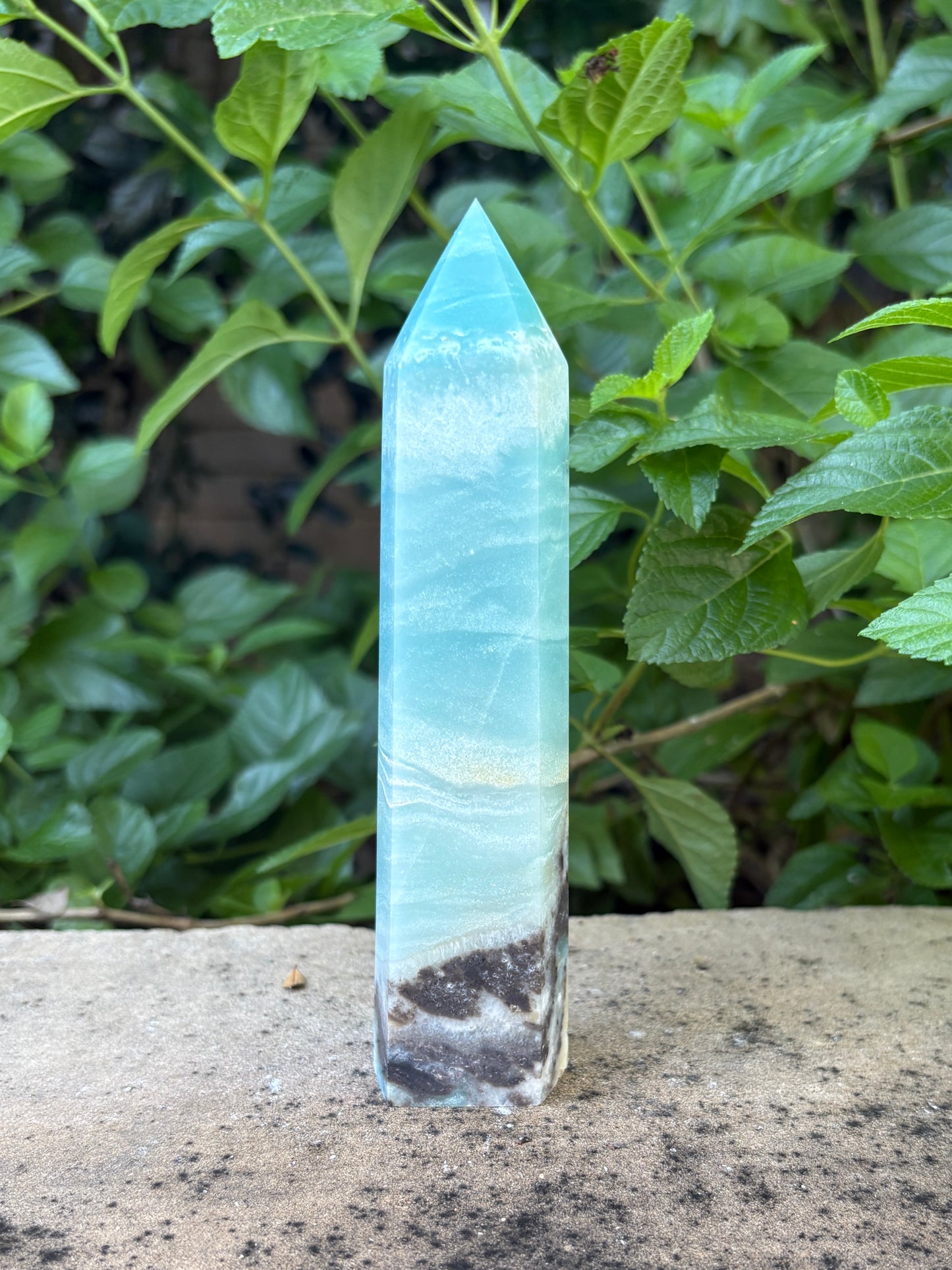 Amazonite Tower with Hidden Bottom Druzy - Communication • Balance • Confidence