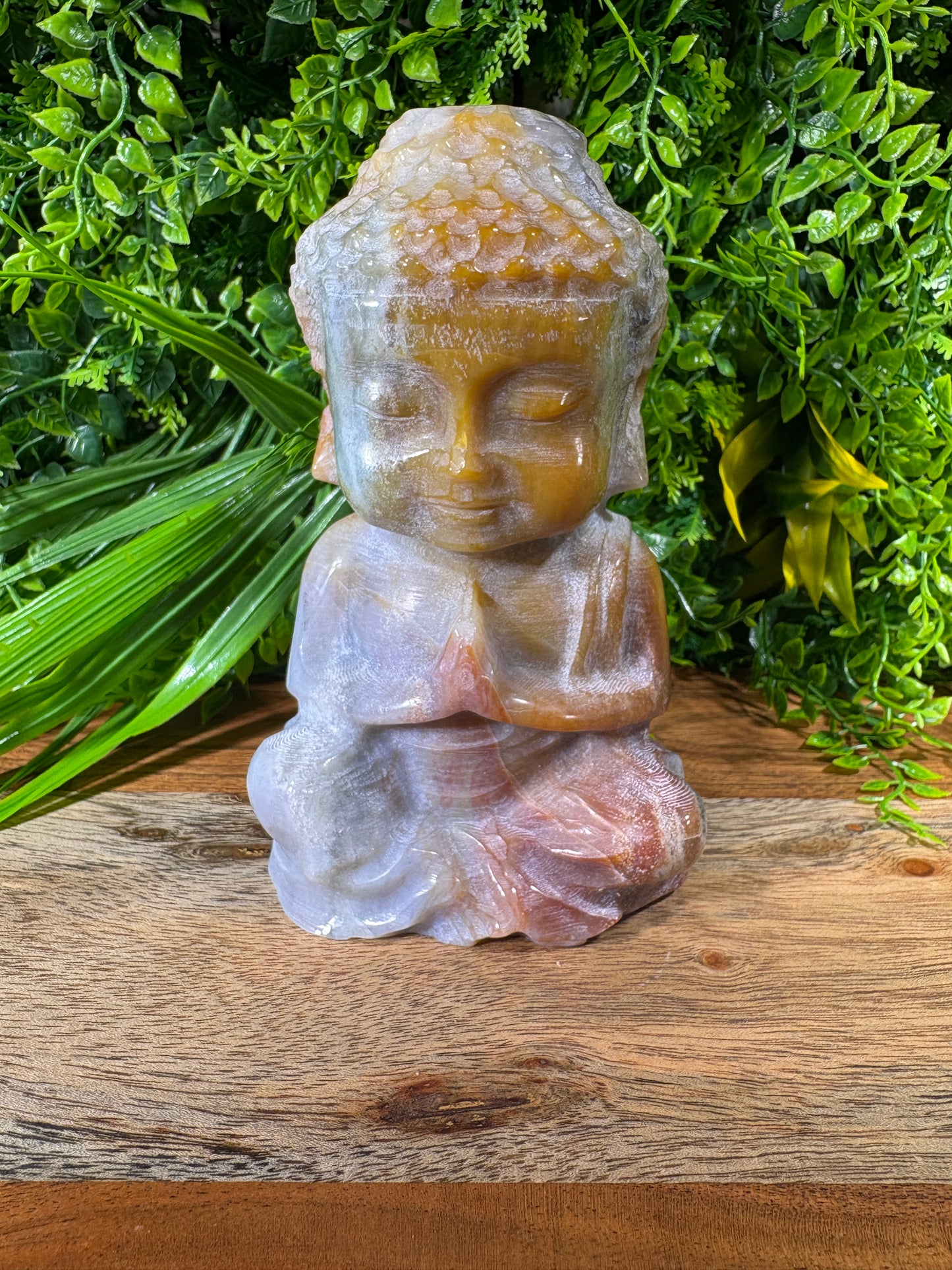 Multicolor Banded Agate Buddha - Grounding • Balance • Inner Peace