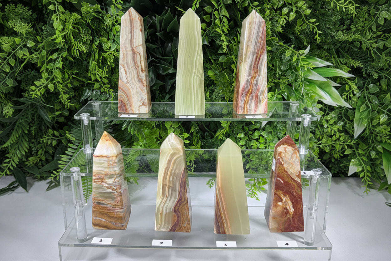 Natural Banded Onyx Towers Grounding • Confidence • Calm Energy