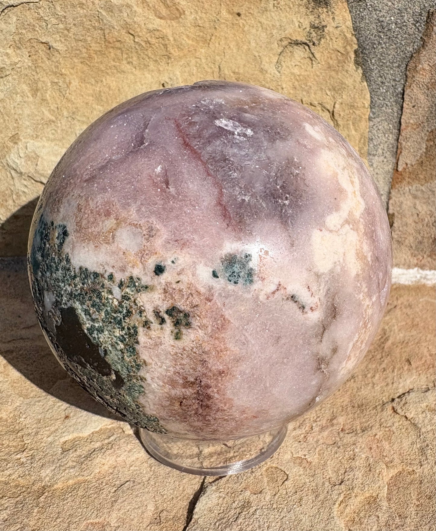 🌸✨ Pink Amethyst Druzy Sphere with Natural Matrix Earthborn Beauty | Raw Truth | Heart-Centered Calm