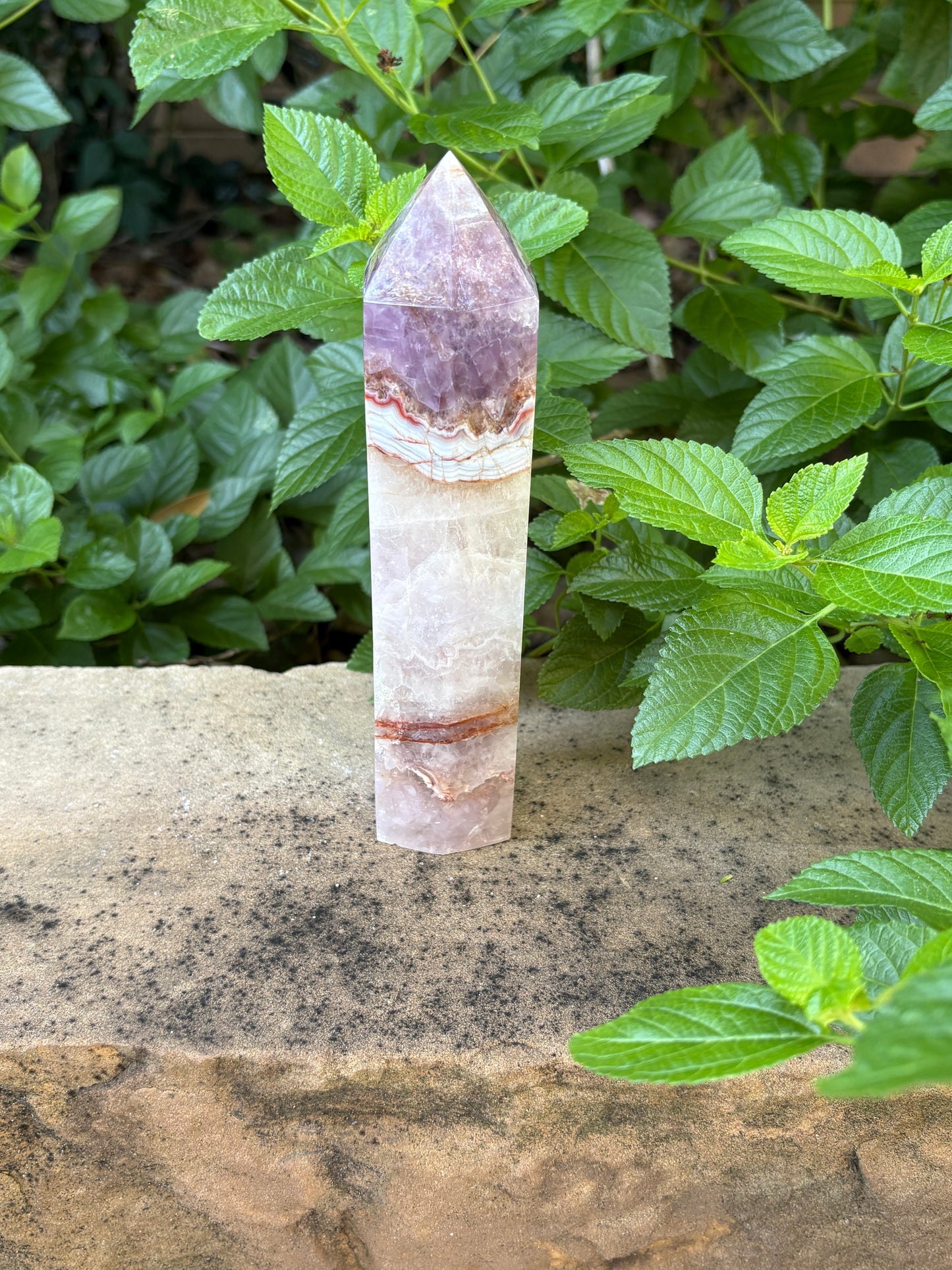Banded Amethyst Agate Tower -  Intuition • Balance • Peace