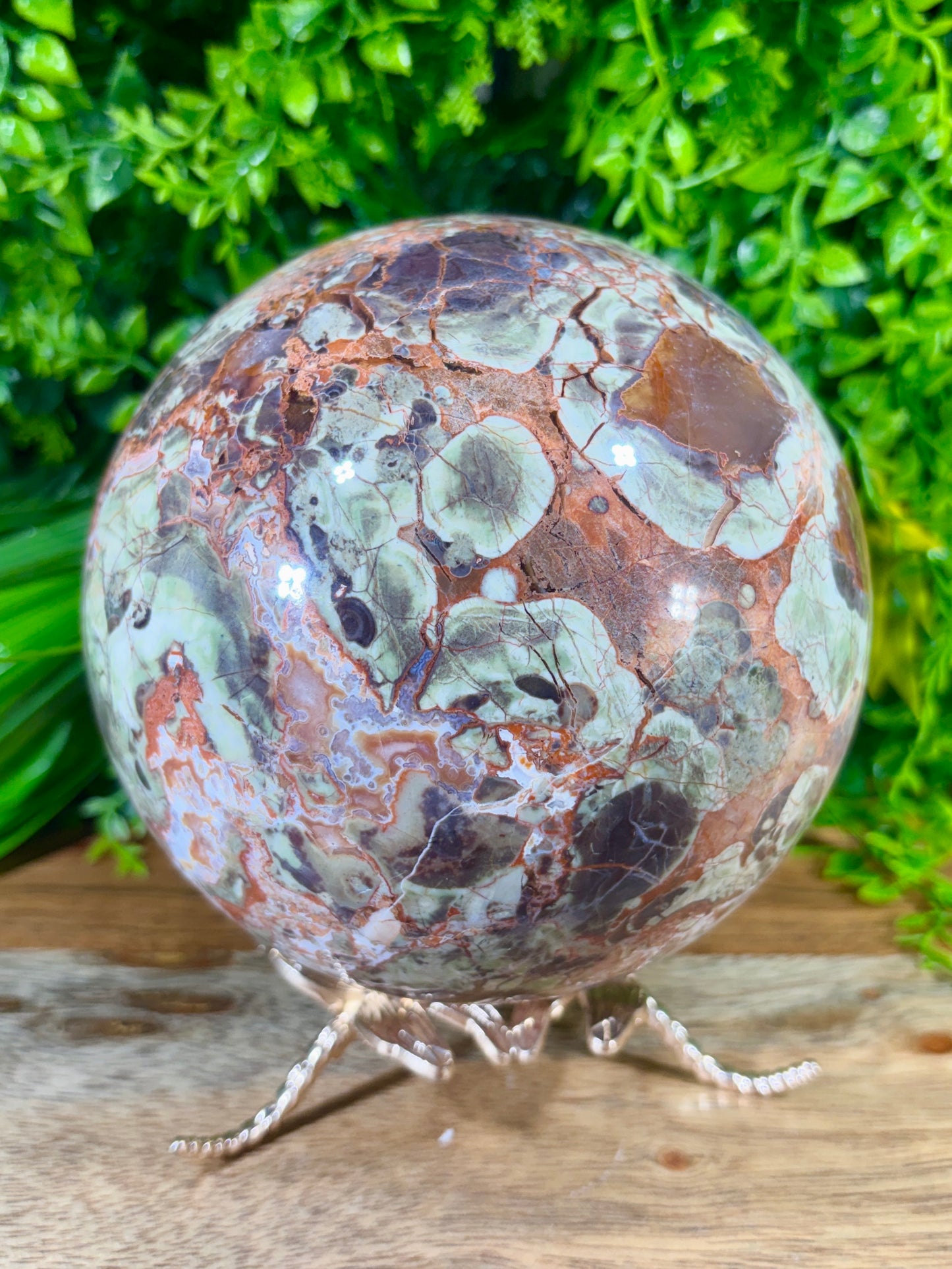 Large Money Agate Sphere - 115 mm - 5 lbs - Abundance • Prosperity • Growth