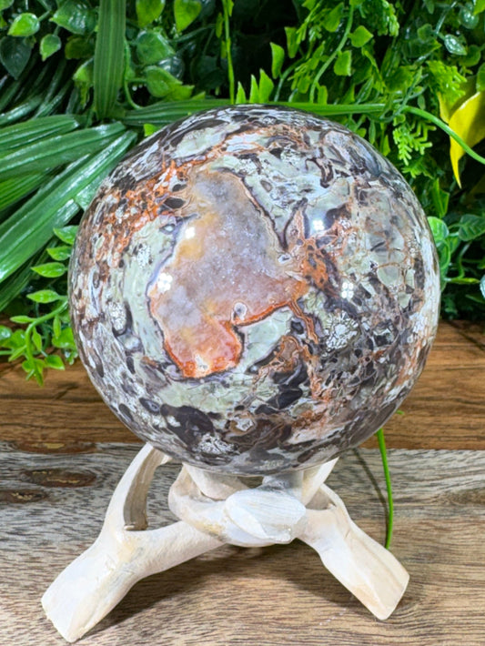 Money Agate Crystal Sphere - Abundance • Opportunity • Confidence