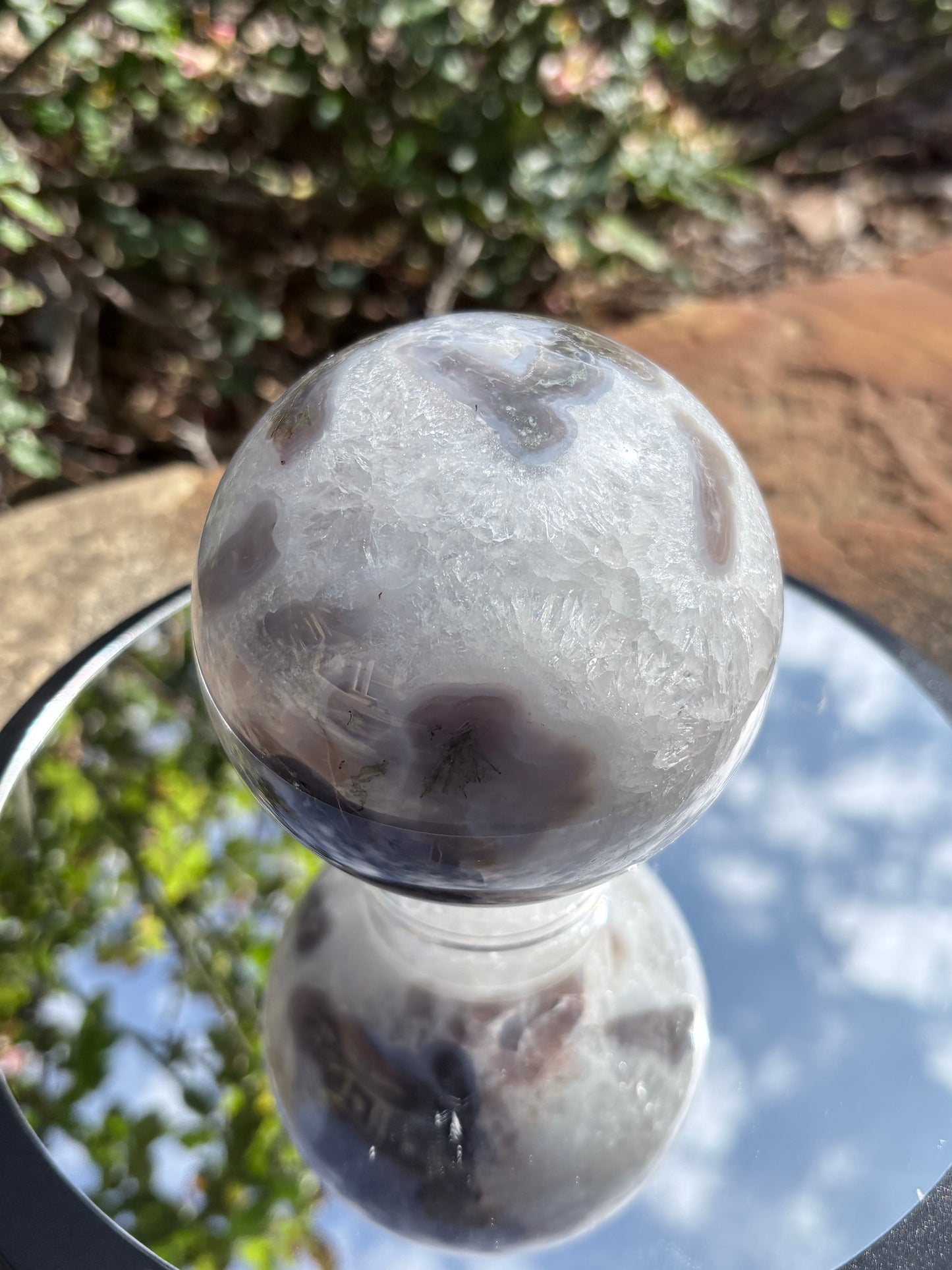 🌿 Moss Agate Crystal Sphere – Renewal • Balance • Earth Calm