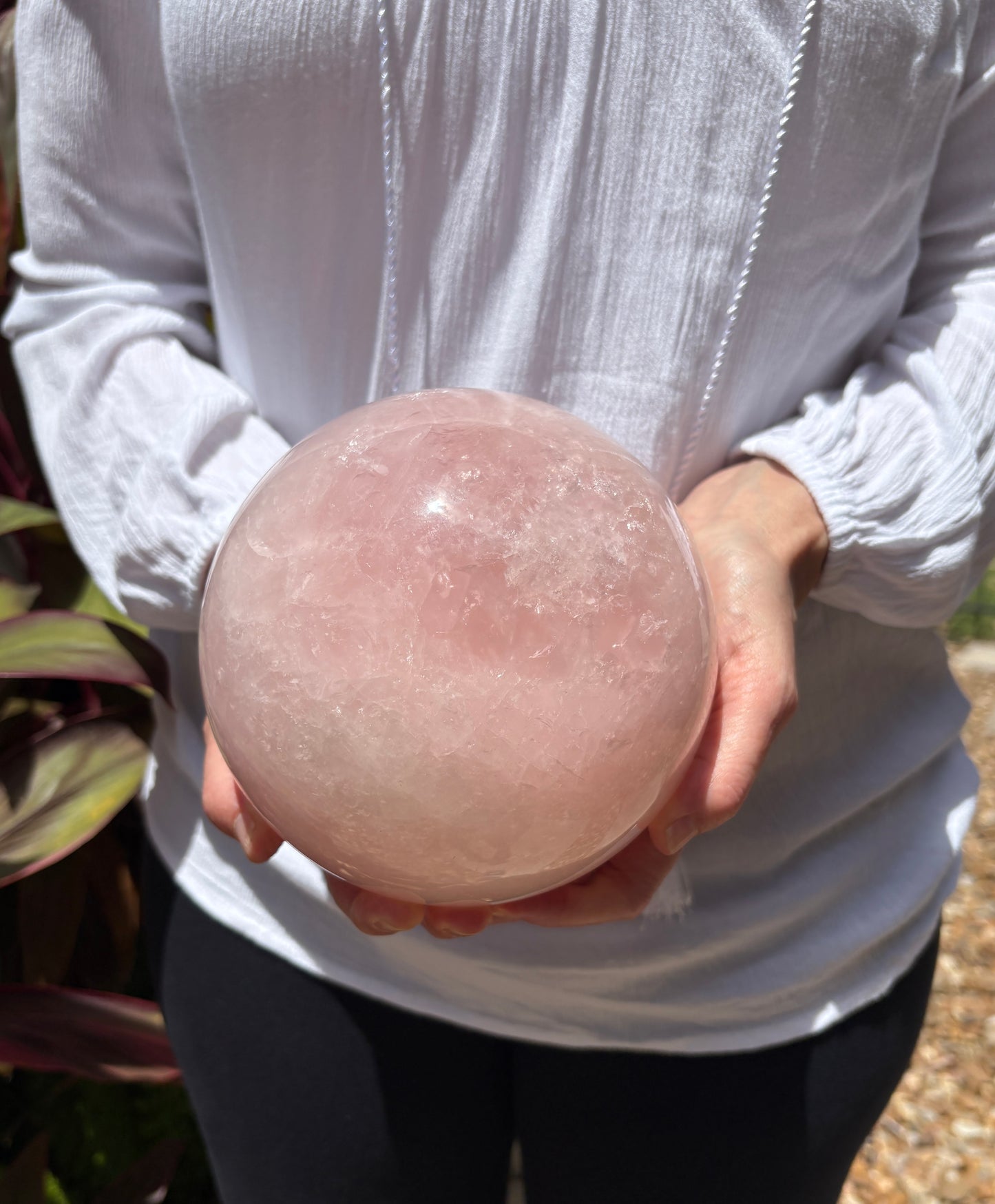 Large Rose Quartz Sphere 10.27 lbs. Love & Compassion