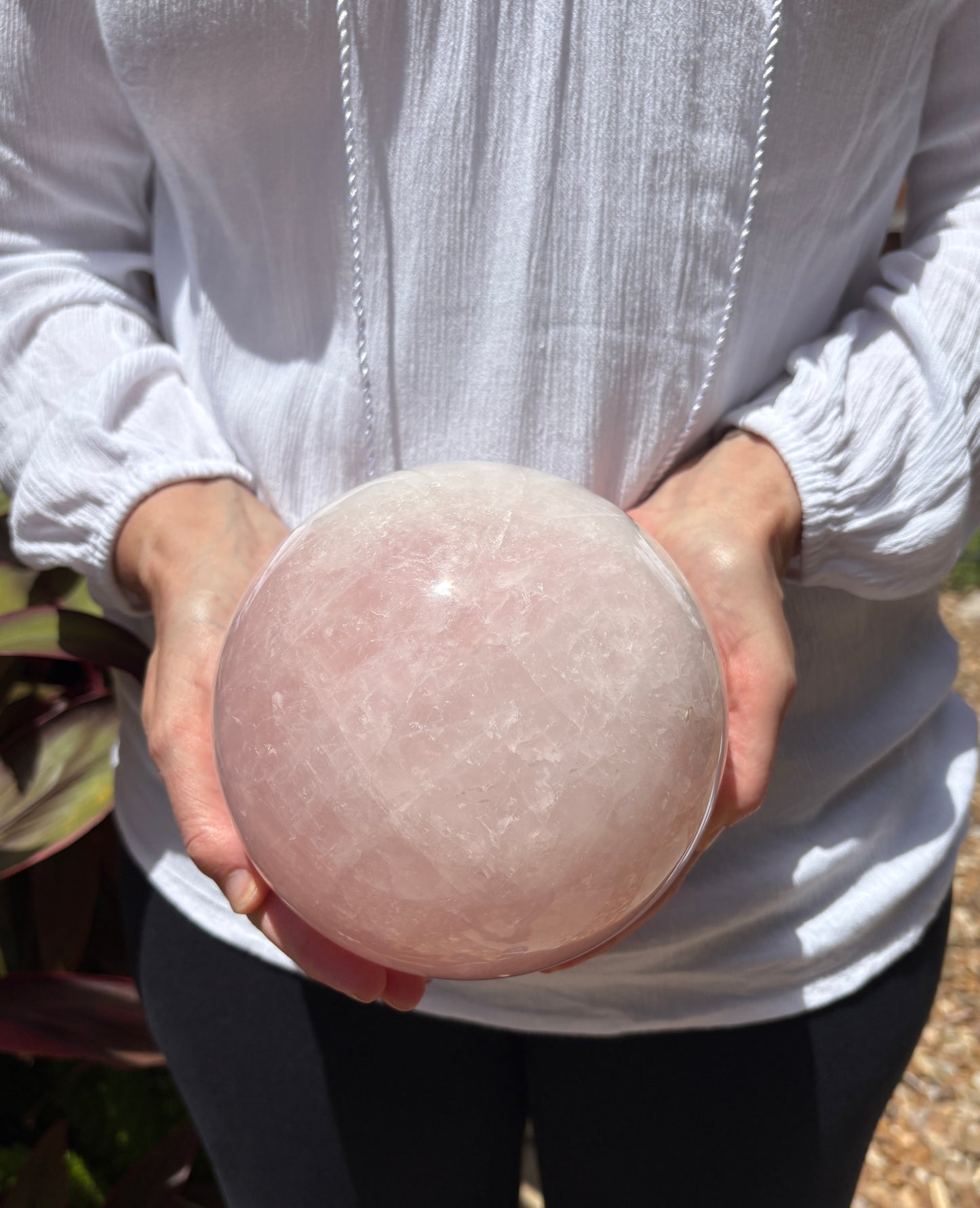 Large Rose Quartz Sphere 10.27 lbs. Love & Compassion