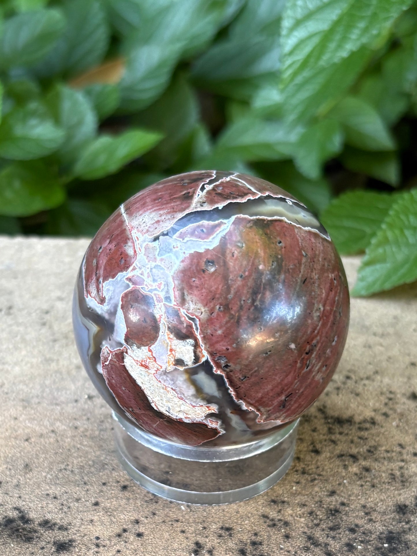 Football Agate Sphere with UV Reaction - Grounding • Balance • Confidence