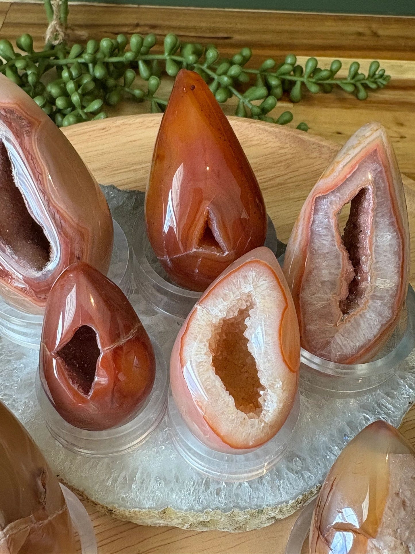 🔥 Carnelian Egg Freeform – Passion, Creativity & Fire Energy Triangle Druzy | 3.68 oz