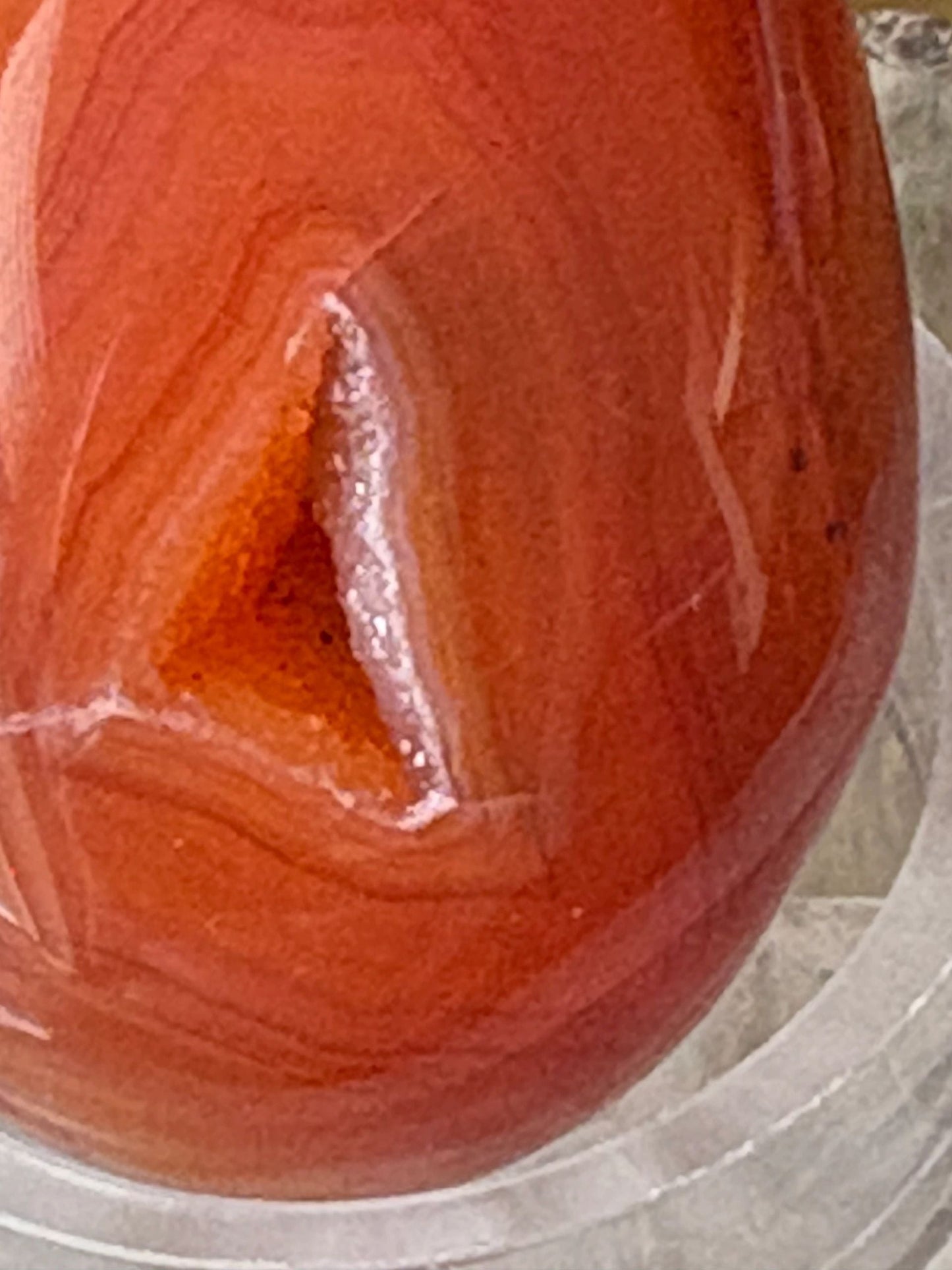 🔥 Carnelian Egg Freeform – Passion, Creativity & Fire Energy Triangle Druzy | 3.68 oz