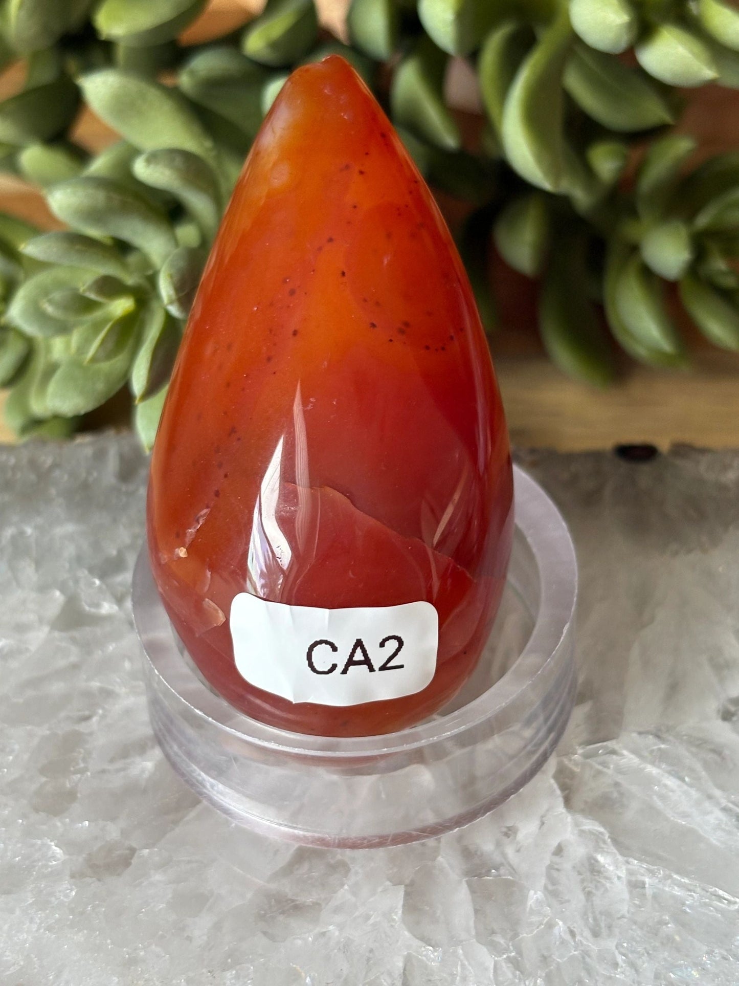 🔥 Carnelian Egg Freeform – Passion, Creativity & Fire Energy Triangle Druzy | 3.68 oz