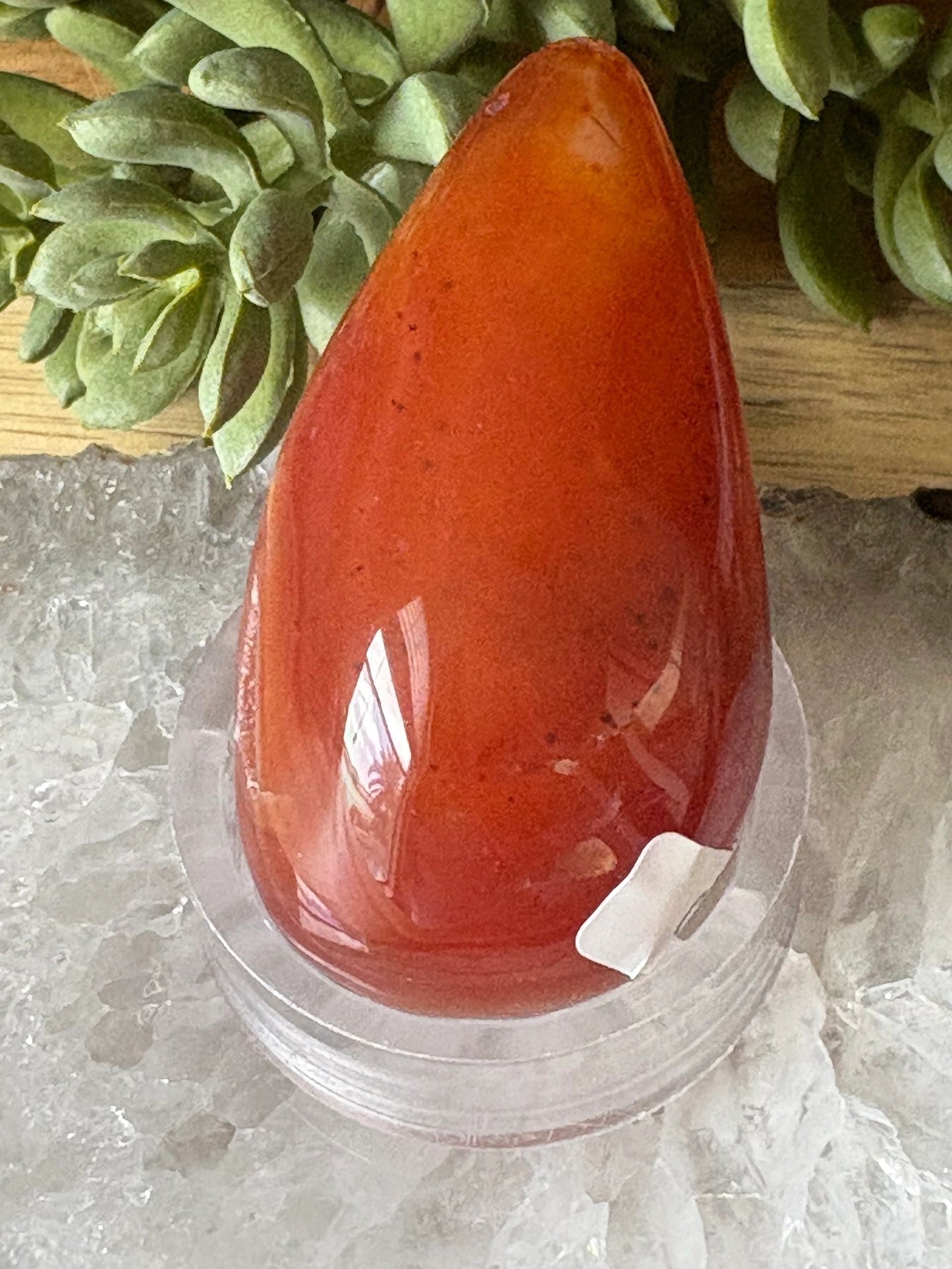 🔥 Carnelian Egg Freeform – Passion, Creativity & Fire Energy Triangle Druzy | 3.68 oz