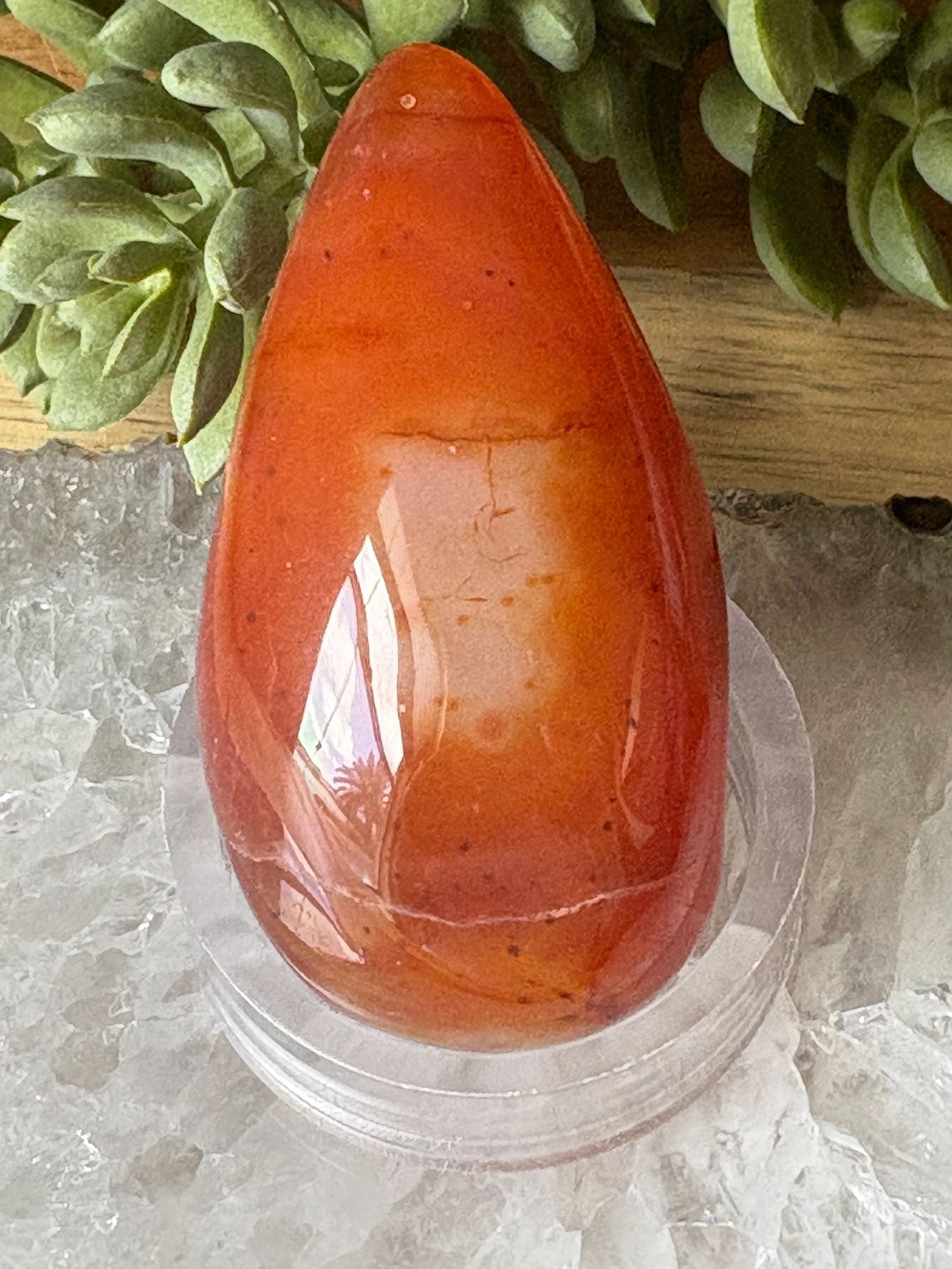 🔥 Carnelian Egg Freeform – Passion, Creativity & Fire Energy Triangle Druzy | 3.68 oz