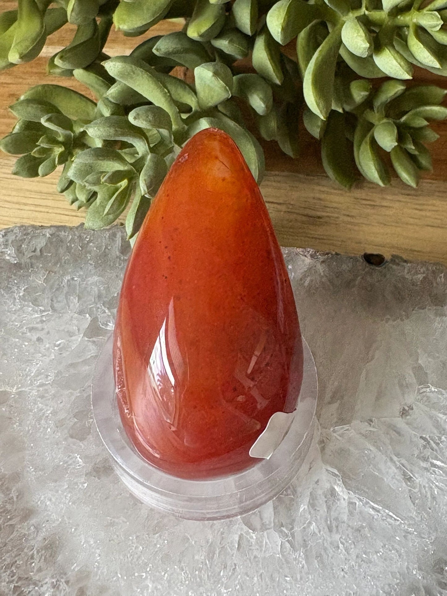 🔥 Carnelian Egg Freeform – Passion, Creativity & Fire Energy Triangle Druzy | 3.68 oz