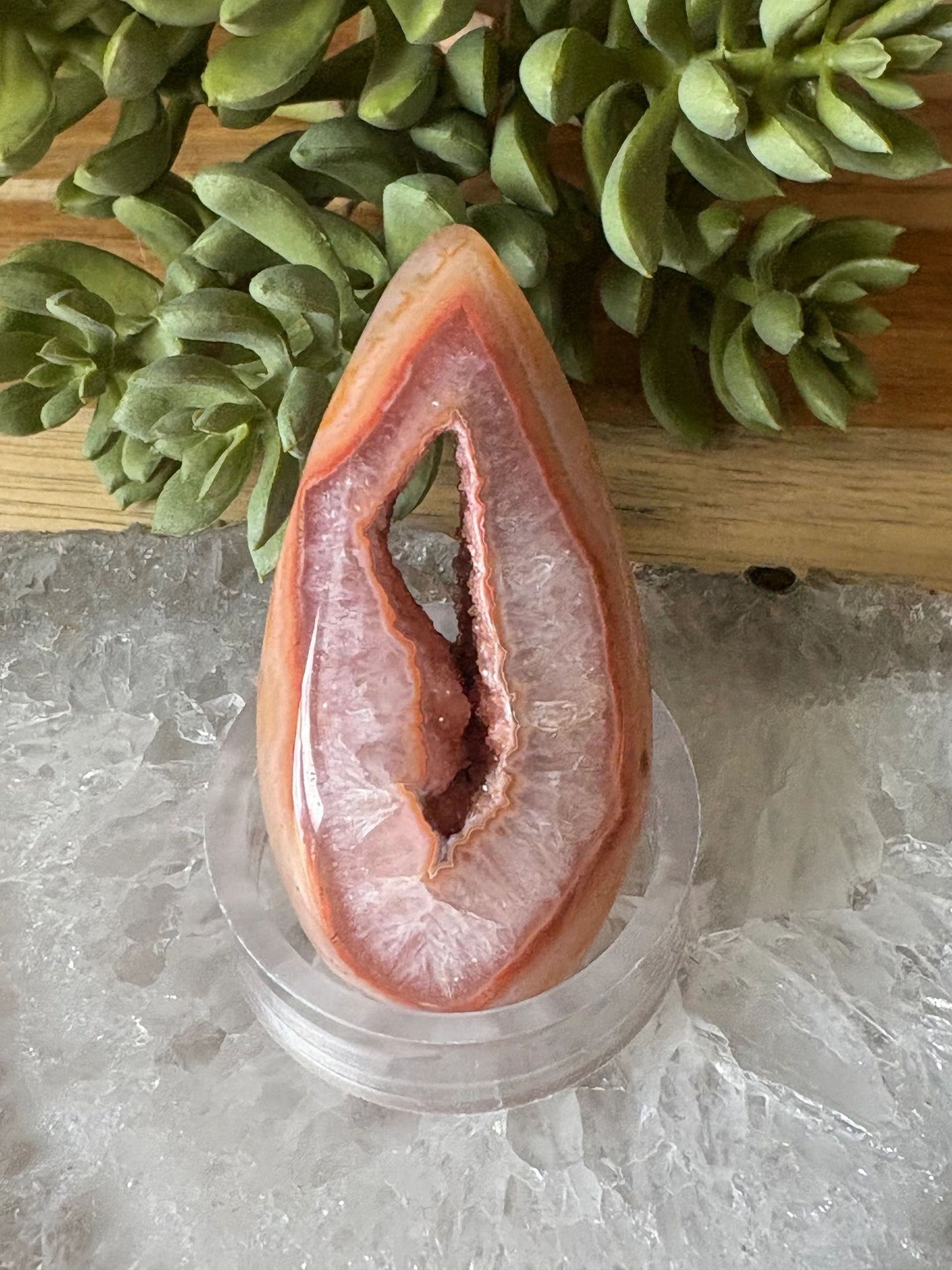 🔥Carnelian Flame Freeform – Transformation, Creativity & Ignition Clear Druzy Window | 2.63 oz
