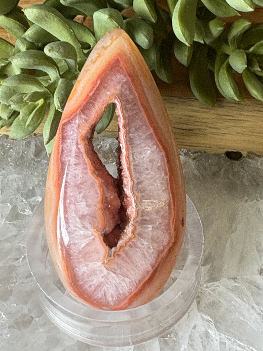 🔥Carnelian Flame Freeform – Transformation, Creativity & Ignition Clear Druzy Window | 2.63 oz