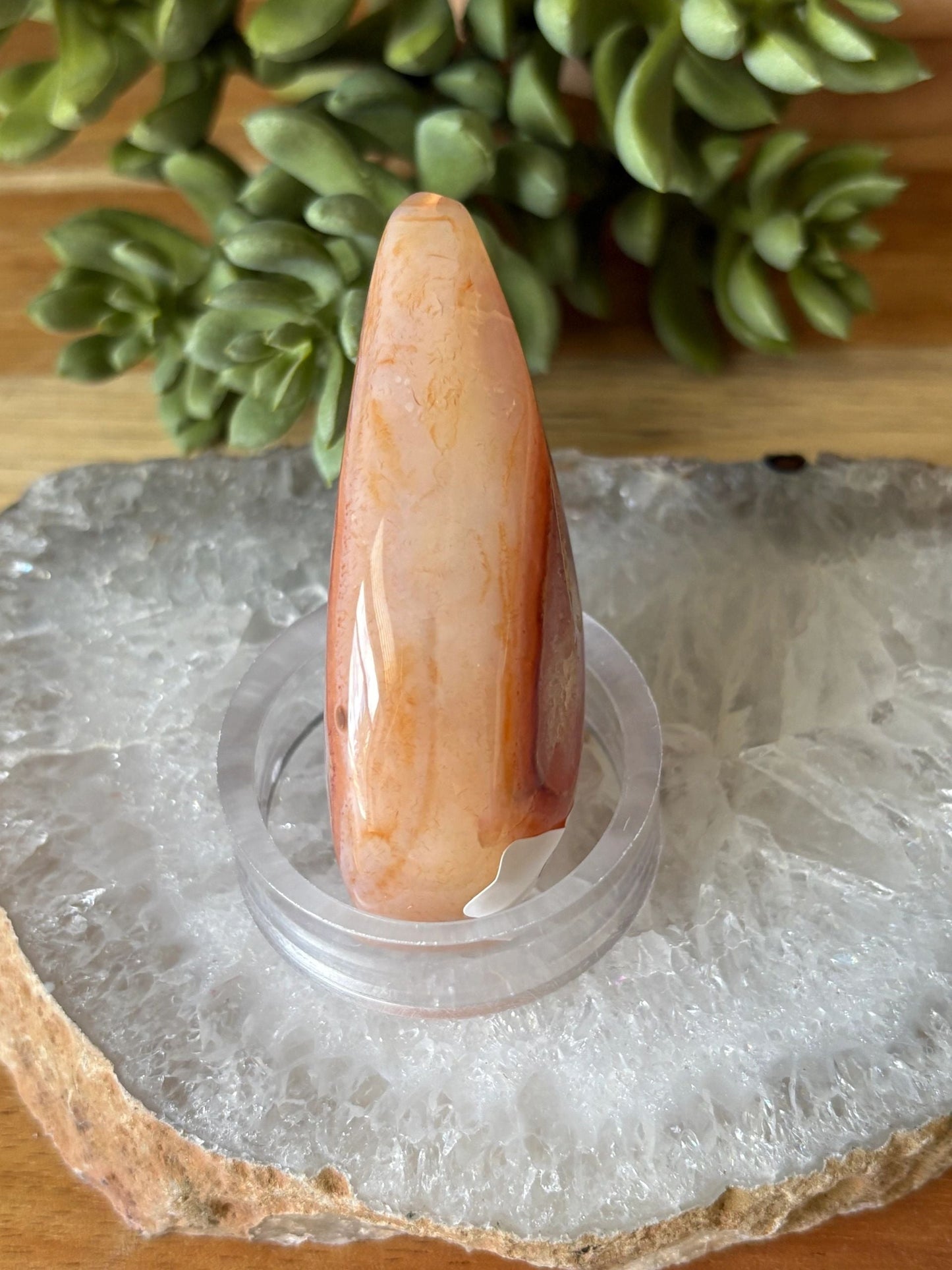 🔥Carnelian Flame Freeform – Transformation, Creativity & Ignition Clear Druzy Window | 2.63 oz