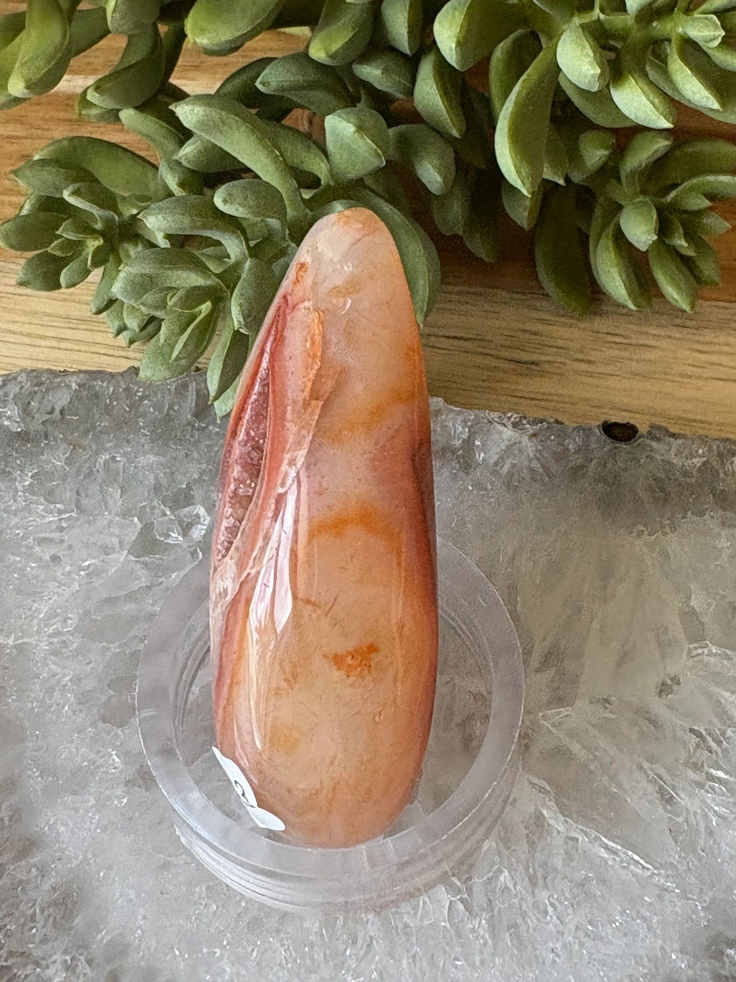 🔥Carnelian Flame Freeform – Transformation, Creativity & Ignition Clear Druzy Window | 2.63 oz