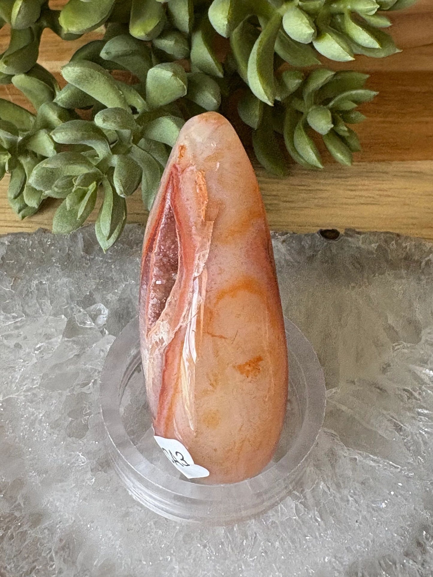 🔥Carnelian Flame Freeform – Transformation, Creativity & Ignition Clear Druzy Window | 2.63 oz