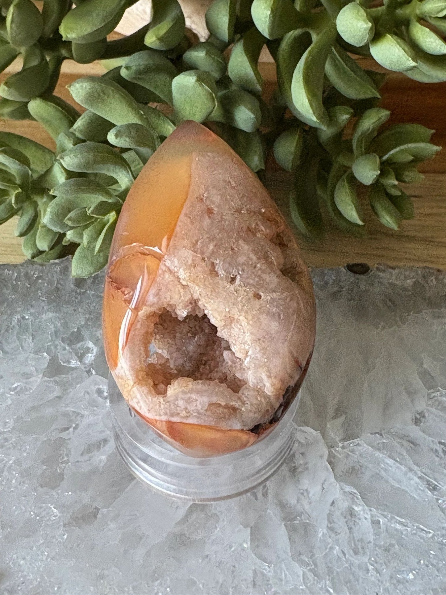 Carnelian Agate Druzy Freeform – Vitality, Passion, Manifestation 2.12 oz.