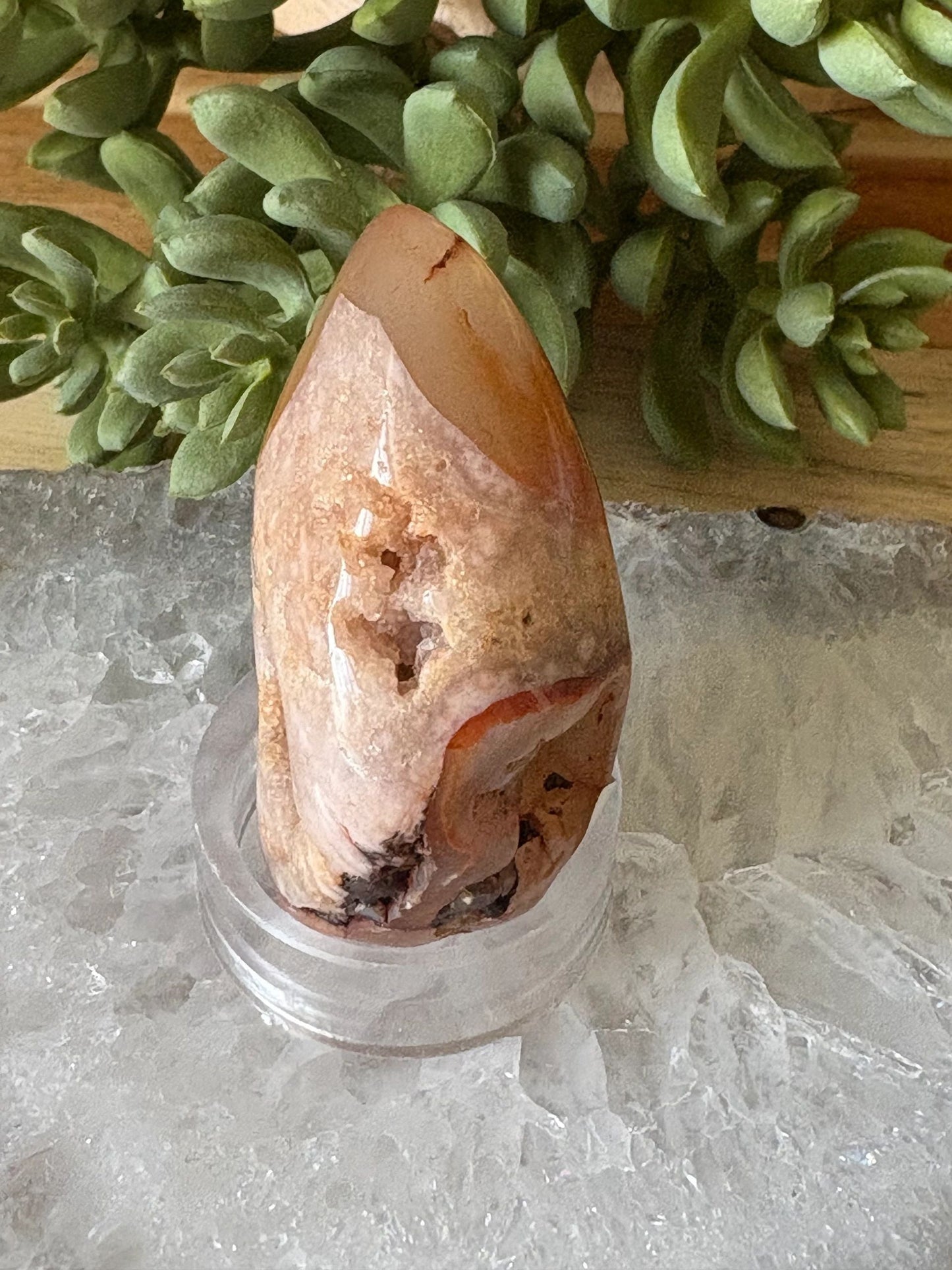 Carnelian Agate Druzy Freeform – Vitality, Passion, Manifestation 2.12 oz.