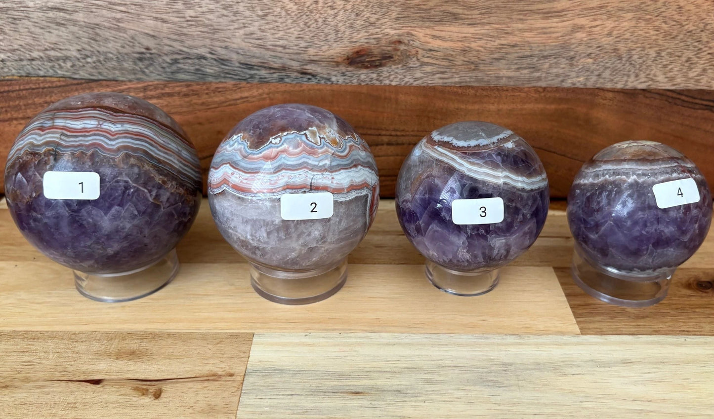 💜 Amethyst with Banded Agate Sphere – Intuition, Grounding & Cosmic Balance