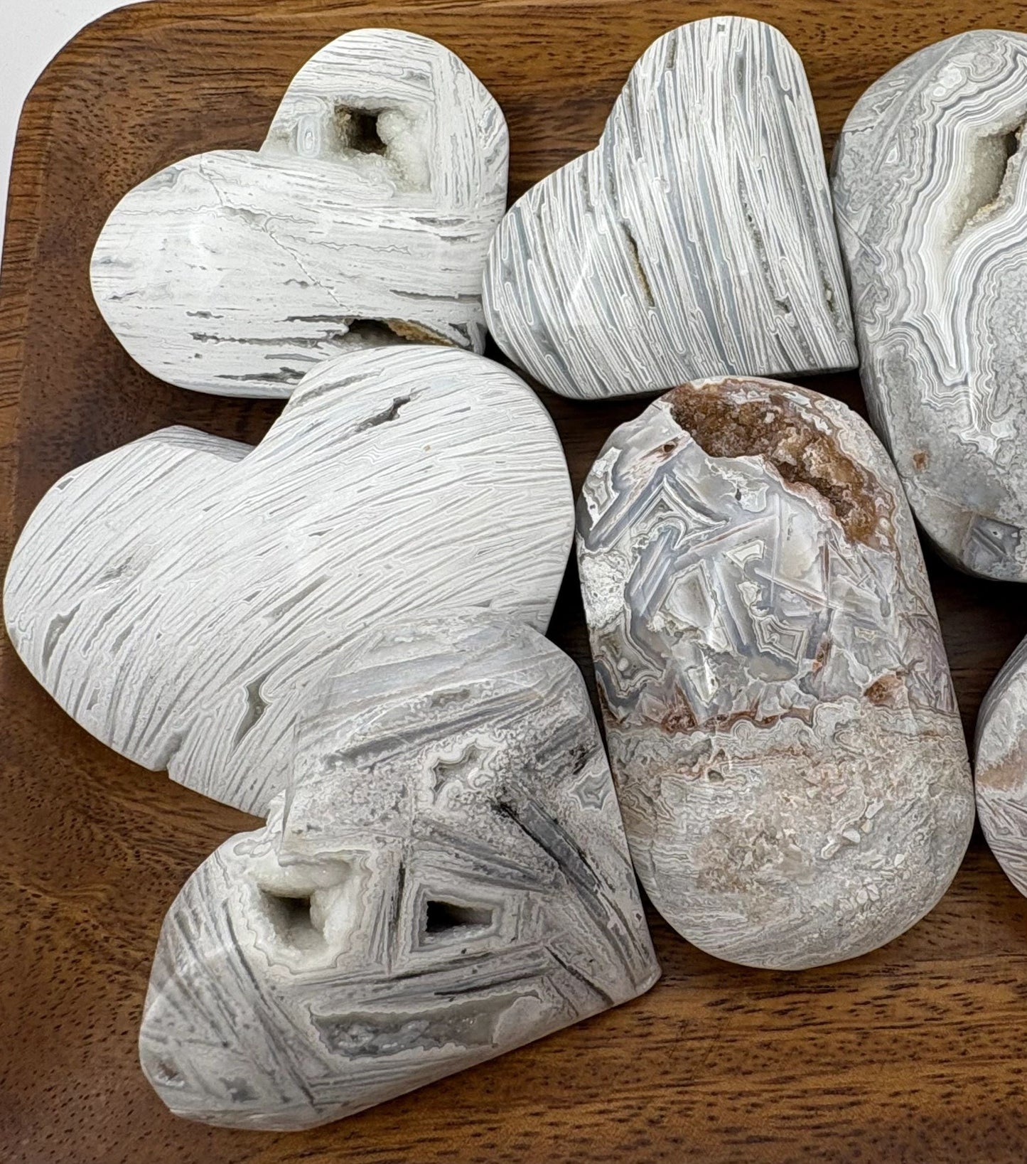 🤍 White Crazy Lace Agate Hearts & Palmstones – Grounding, Calm & Earthy Harmony | Choose Your Piece