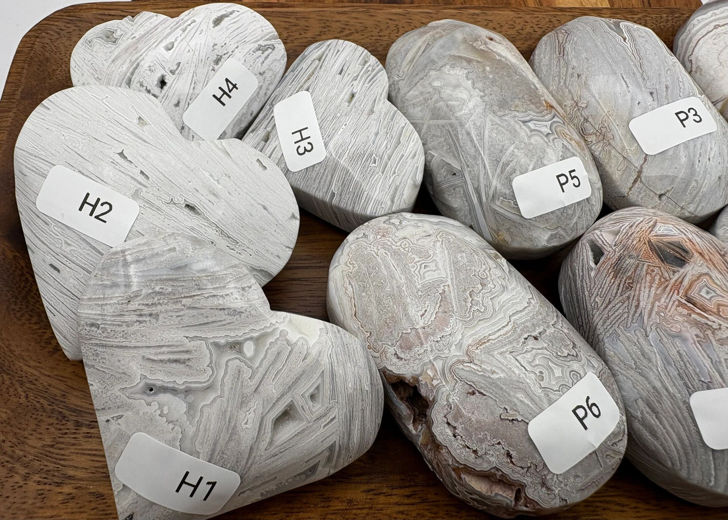 🤍 White Crazy Lace Agate Hearts & Palmstones – Grounding, Calm & Earthy Harmony | Choose Your Piece