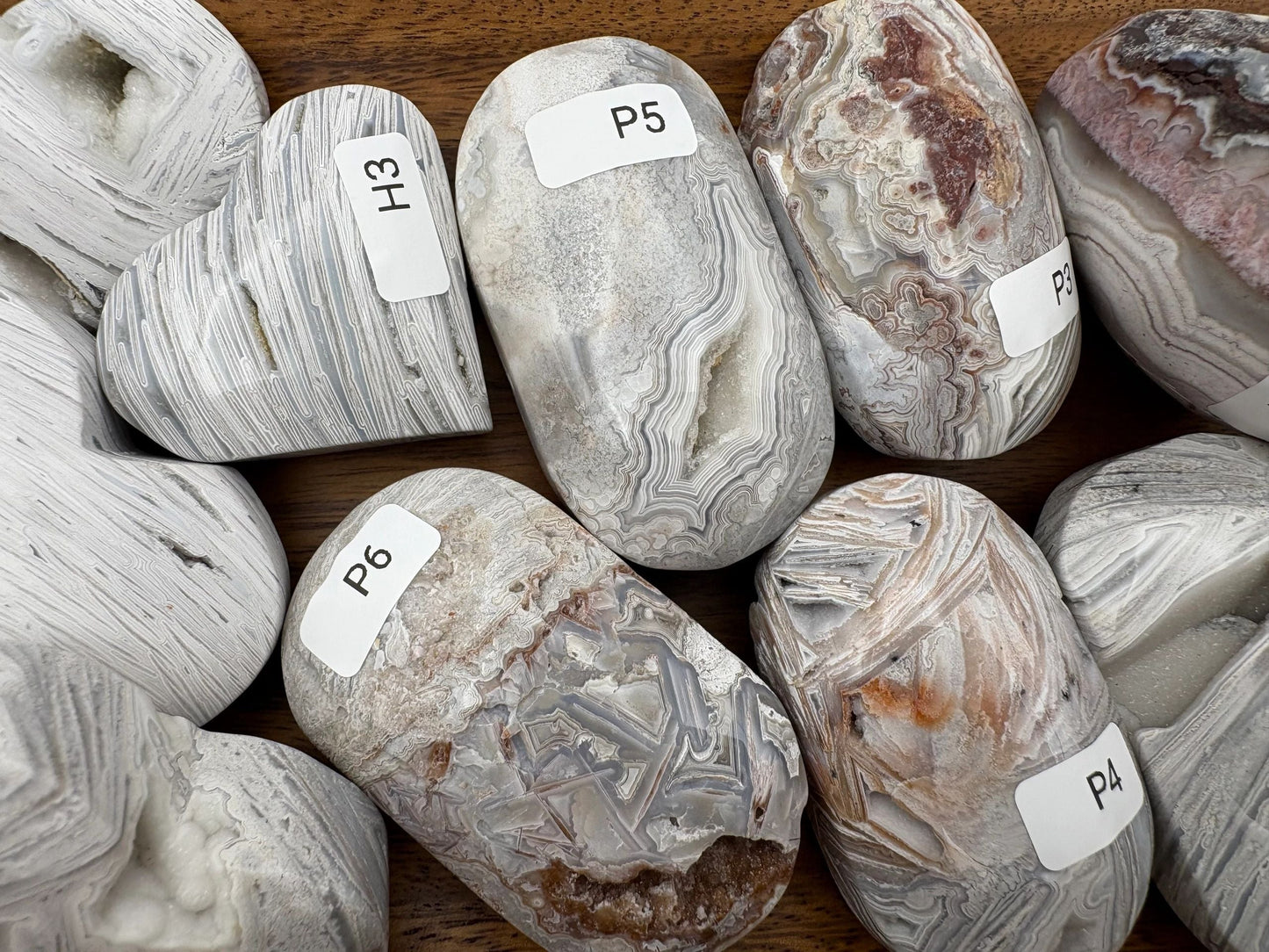 🤍 White Crazy Lace Agate Hearts & Palmstones – Grounding, Calm & Earthy Harmony | Choose Your Piece