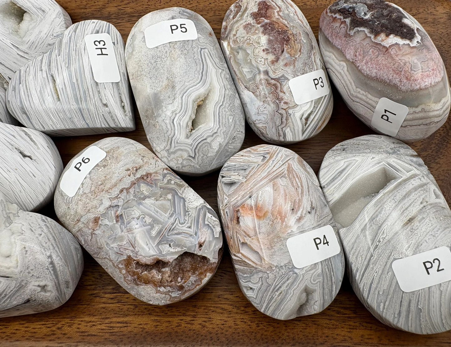 🤍 White Crazy Lace Agate Hearts & Palmstones – Grounding, Calm & Earthy Harmony | Choose Your Piece