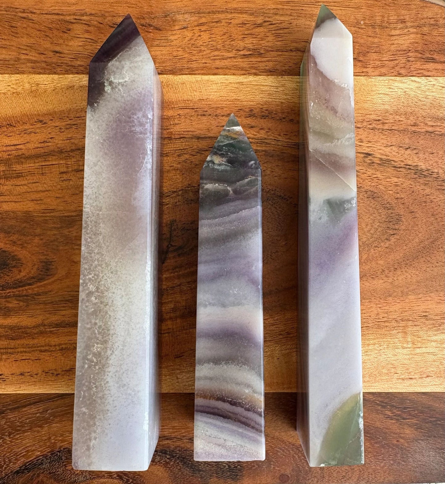 💚 White, Purple & Green Fluorite Tower – Clarity, Protection & Mental Reset | Choose Your Piece
