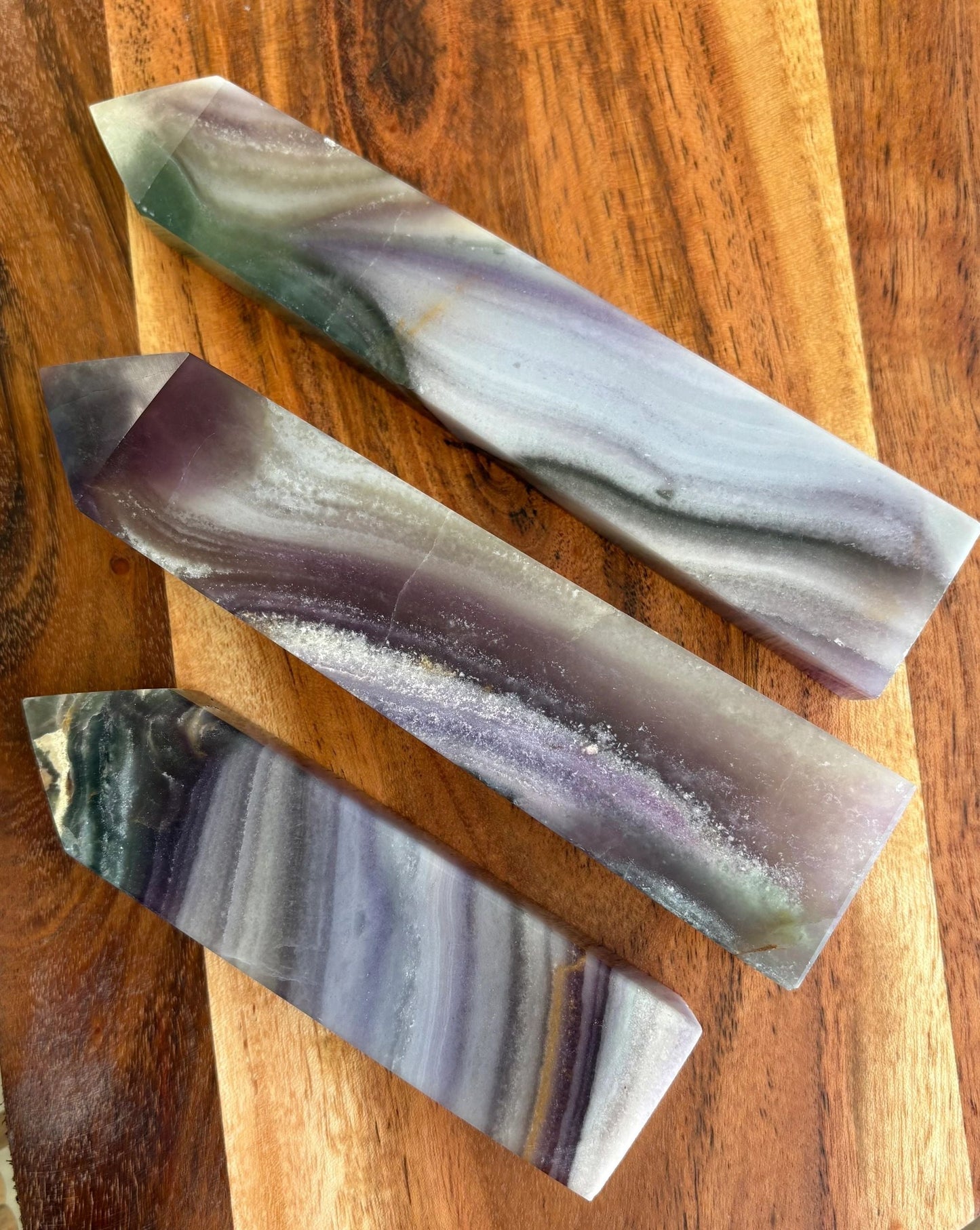 💚 White, Purple & Green Fluorite Tower – Clarity, Protection & Mental Reset | Choose Your Piece