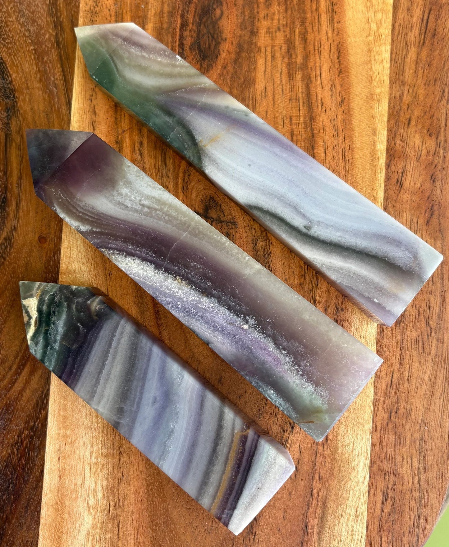 💚 White, Purple & Green Fluorite Tower – Clarity, Protection & Mental Reset | Choose Your Piece