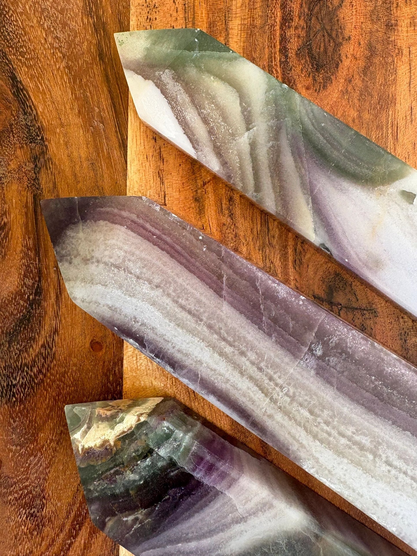 💚 White, Purple & Green Fluorite Tower – Clarity, Protection & Mental Reset | Choose Your Piece
