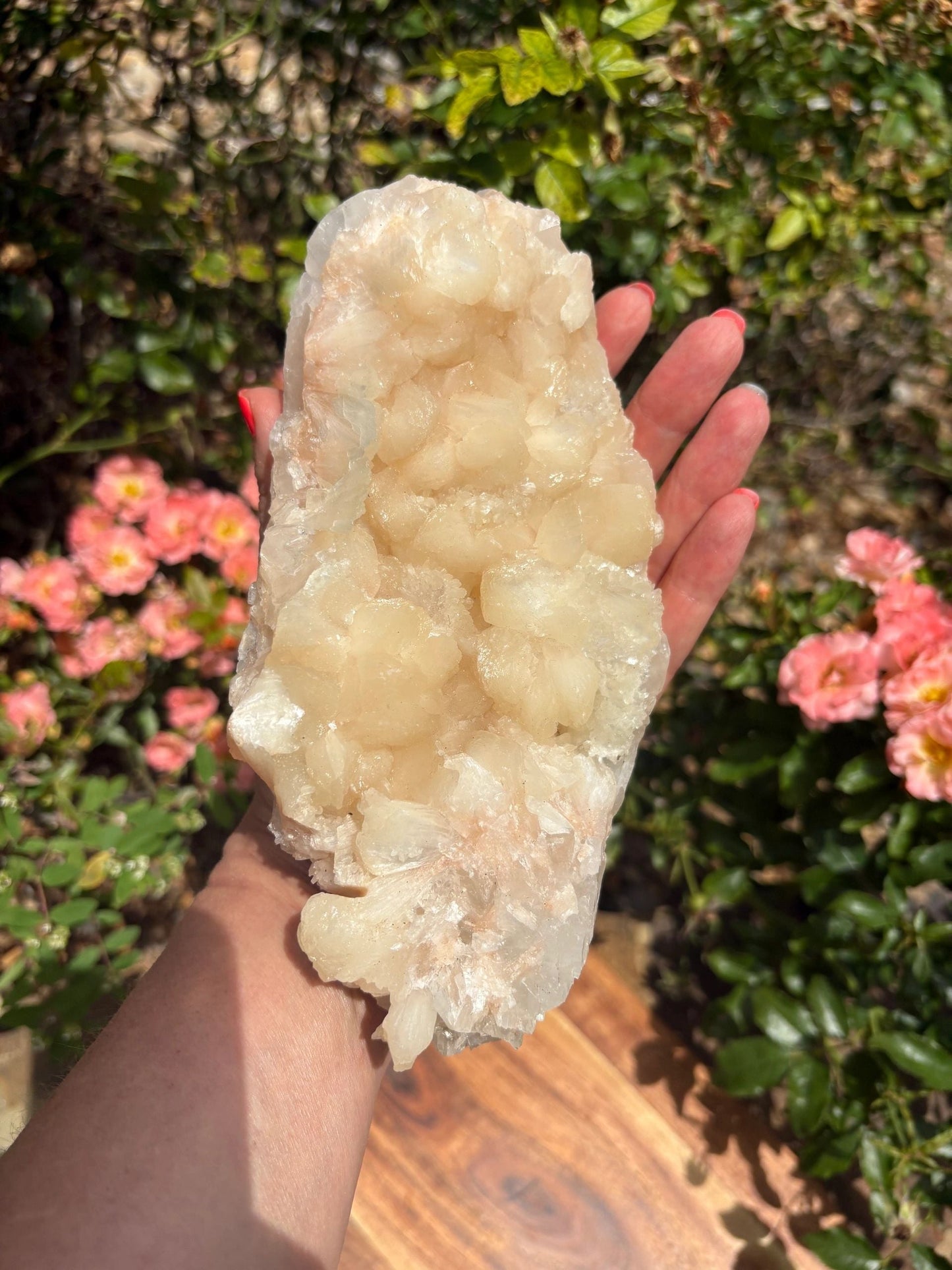 🤍 Raw Stilbite Cluster – Inner Peace, Intuition & Heart-Centered Healing