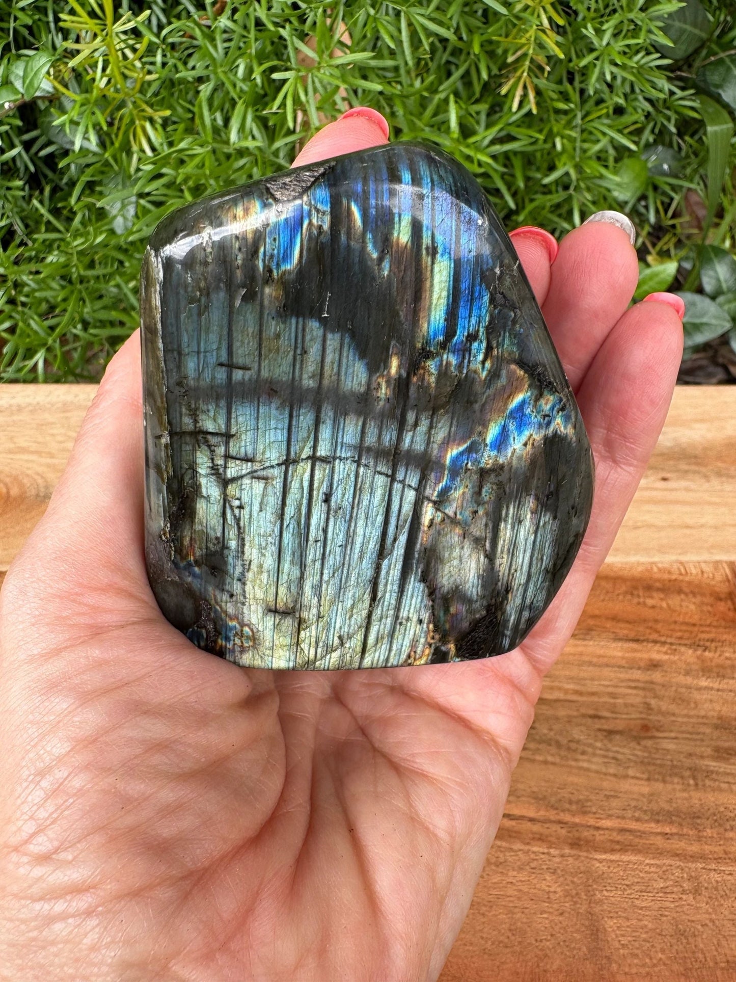 High Quality Double Sided Rainbow Labradorite Crystal Free Form 💫 Intuition • Radiance • Energetic Shielding