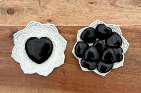✨🖤 Polished Black Obsidian Heart – Protection, Grounding & Energetic Armor
