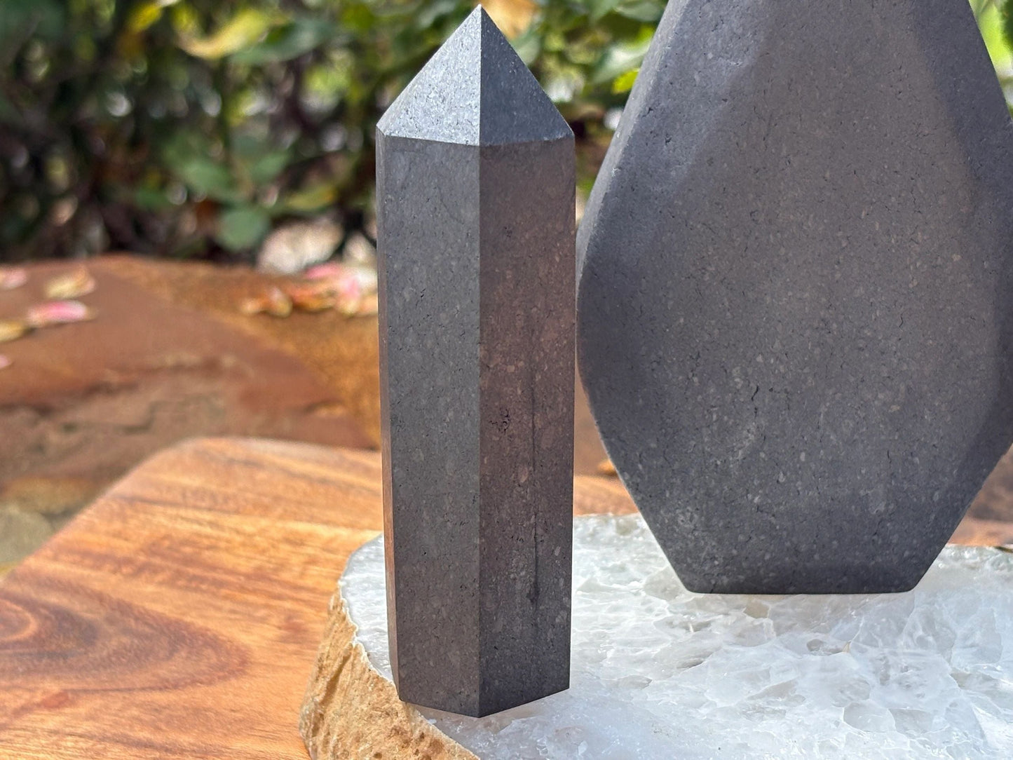 🔥 Unpolished Shungite Flame & Tower Set – Protection, Purification & Power Grounding
