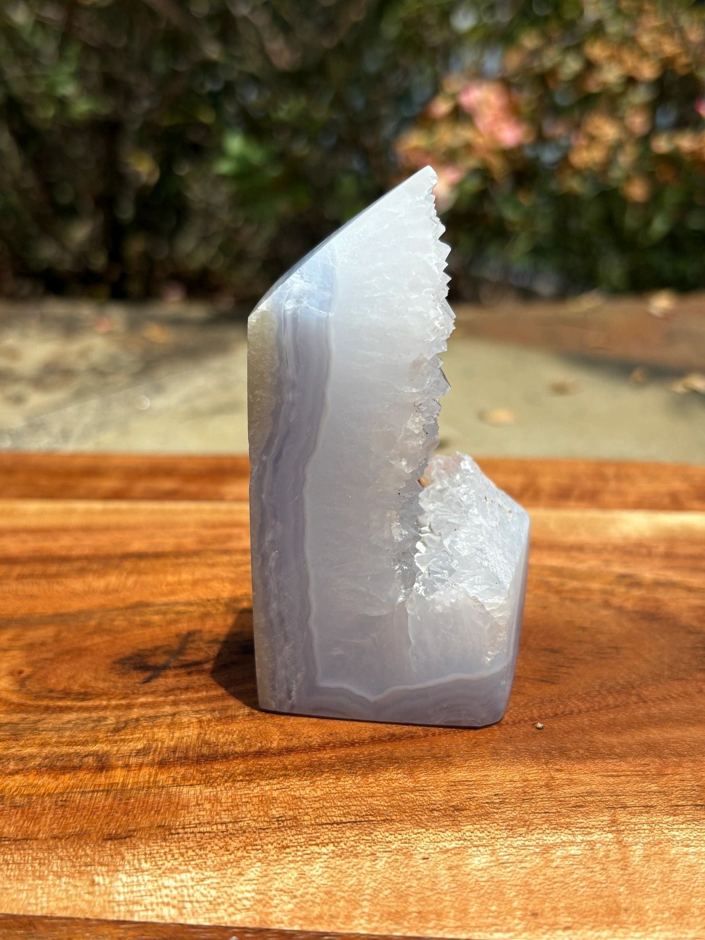 💙✨Blue Lace Agate Tower – Peace, Clarity & Soothing Communication | Wrapped White Druzy | 3.4"