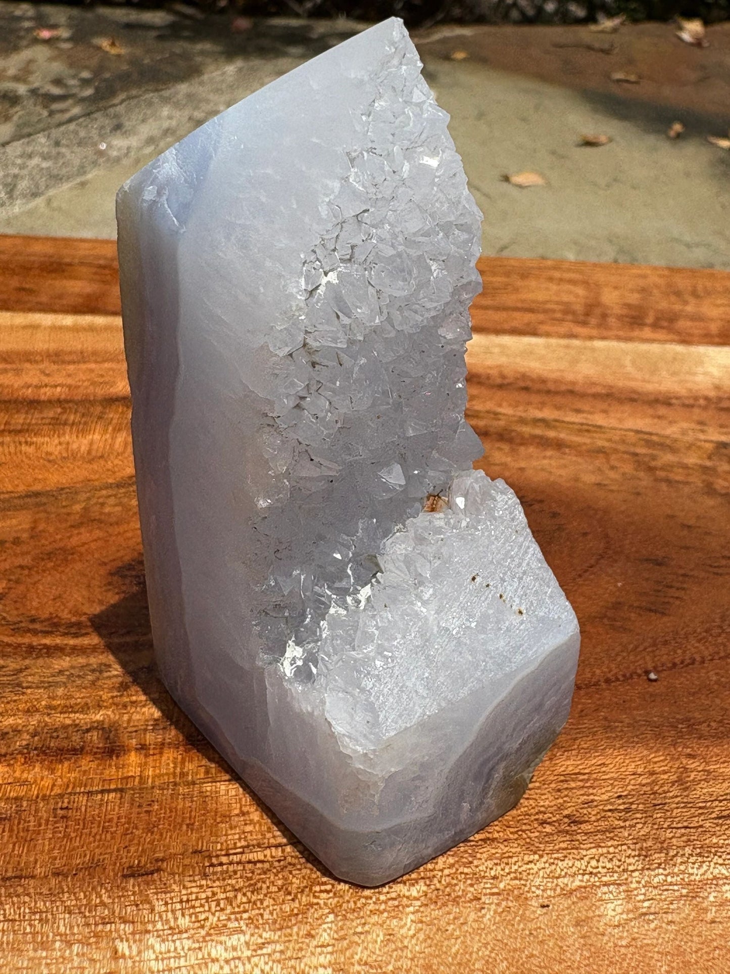 💙✨Blue Lace Agate Tower – Peace, Clarity & Soothing Communication | Wrapped White Druzy | 3.4"