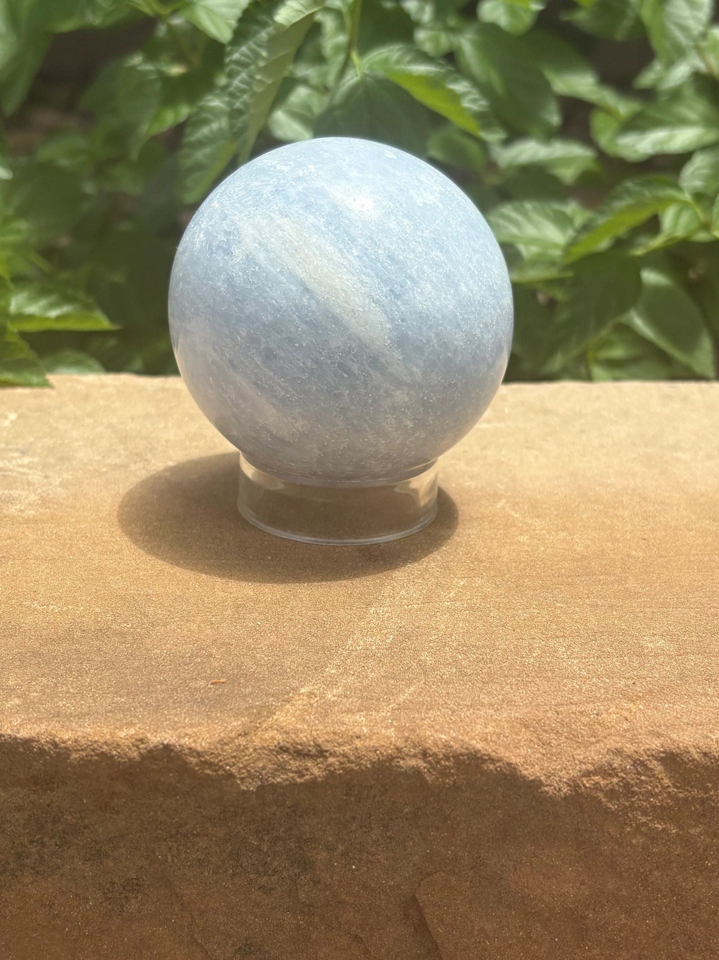 Blue Calcite Sphere Calm Wave | Emotional Balance, Gentle Clarity & Soothing Flow